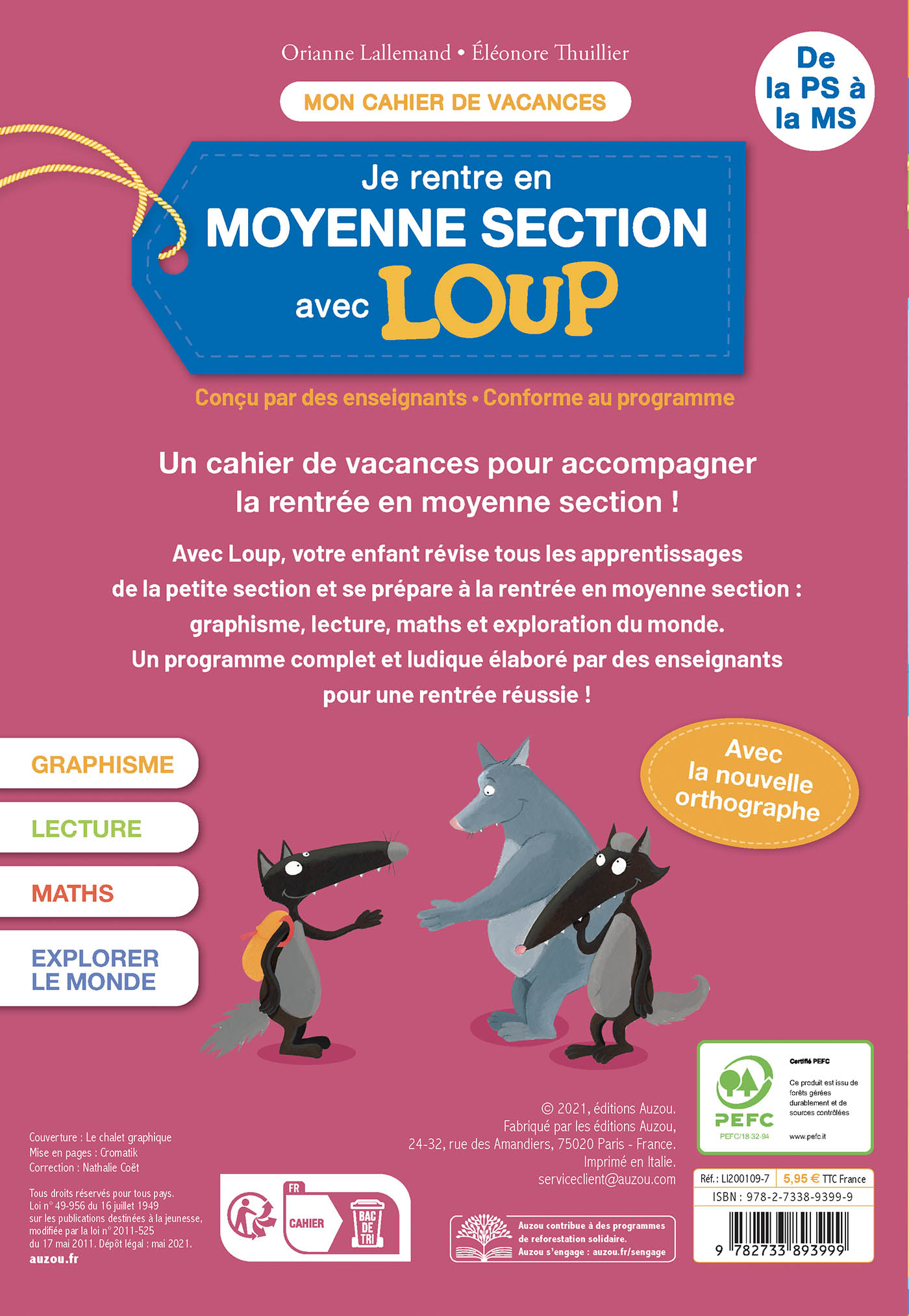 Mon Cahier Loup En Vacances - De La Ps À La Ms - 2026