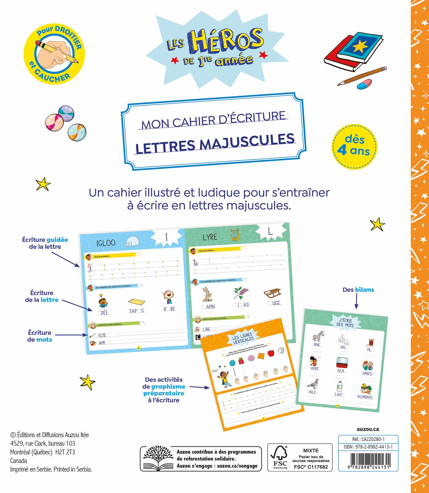 Les Héros De 1Re Année - Mon Cahier D'écriture - Lettres Majuscules