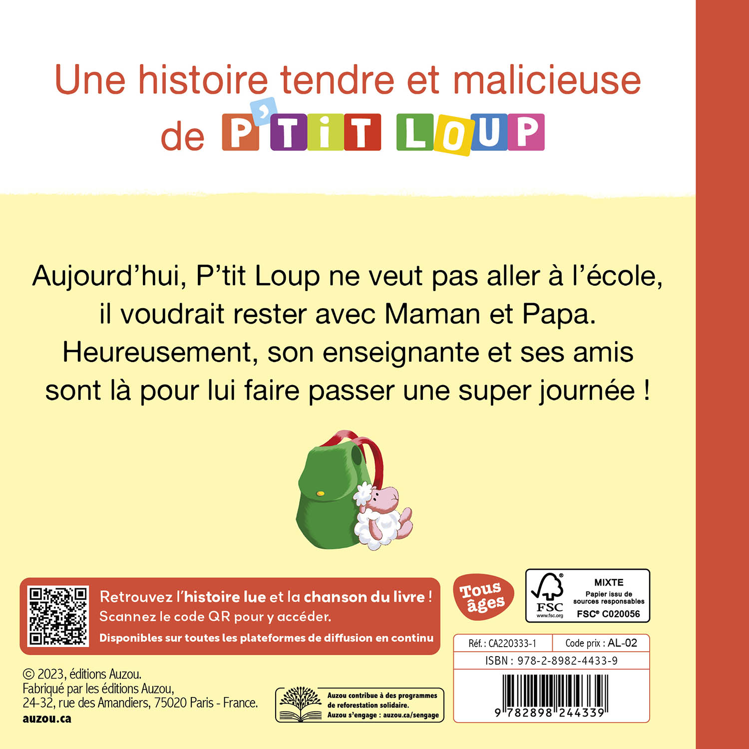 P'tit Loup Ne Veut Pas Aller À L'école - Ca