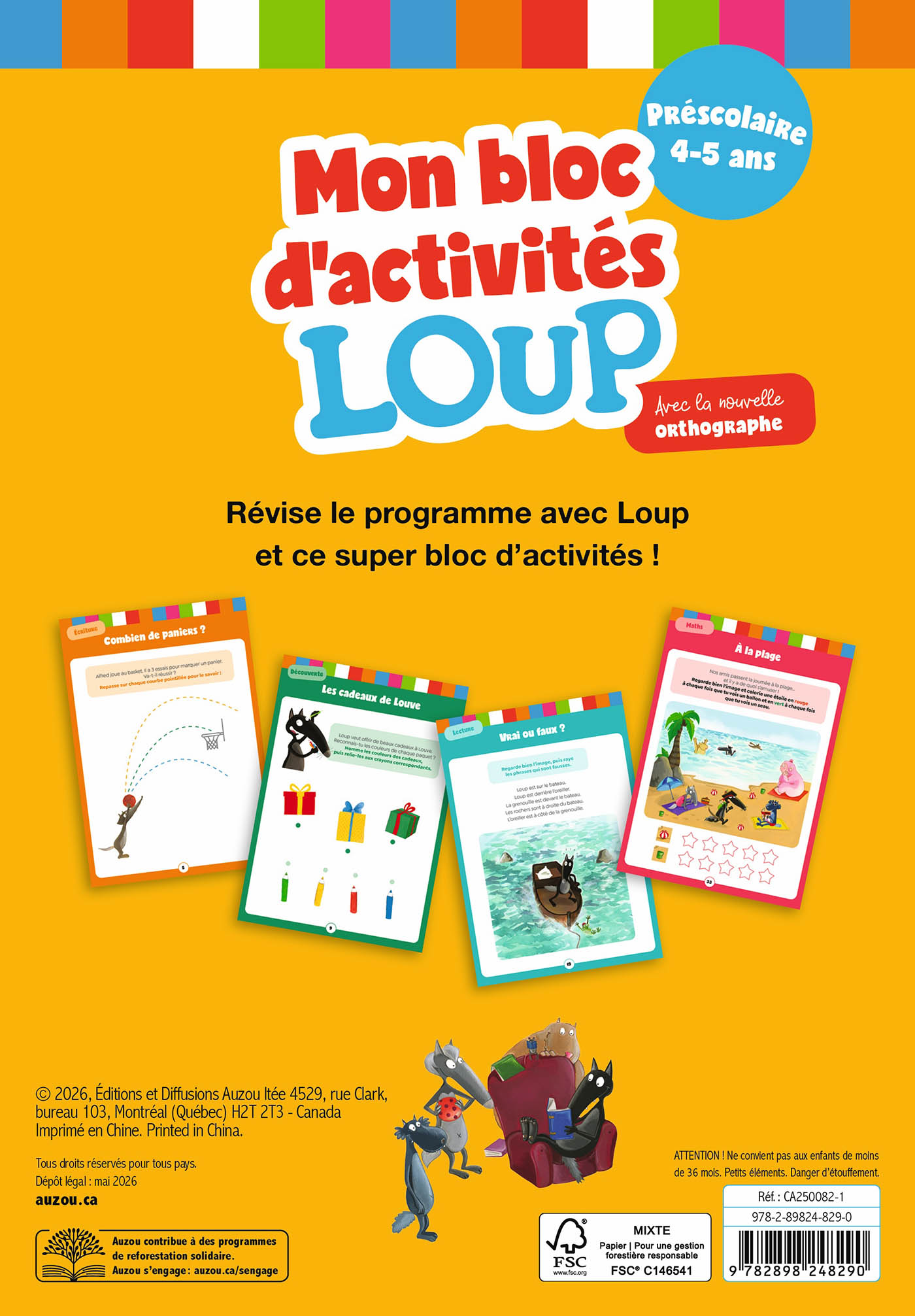 Mon Bloc D'activités Loup - Préscolaire