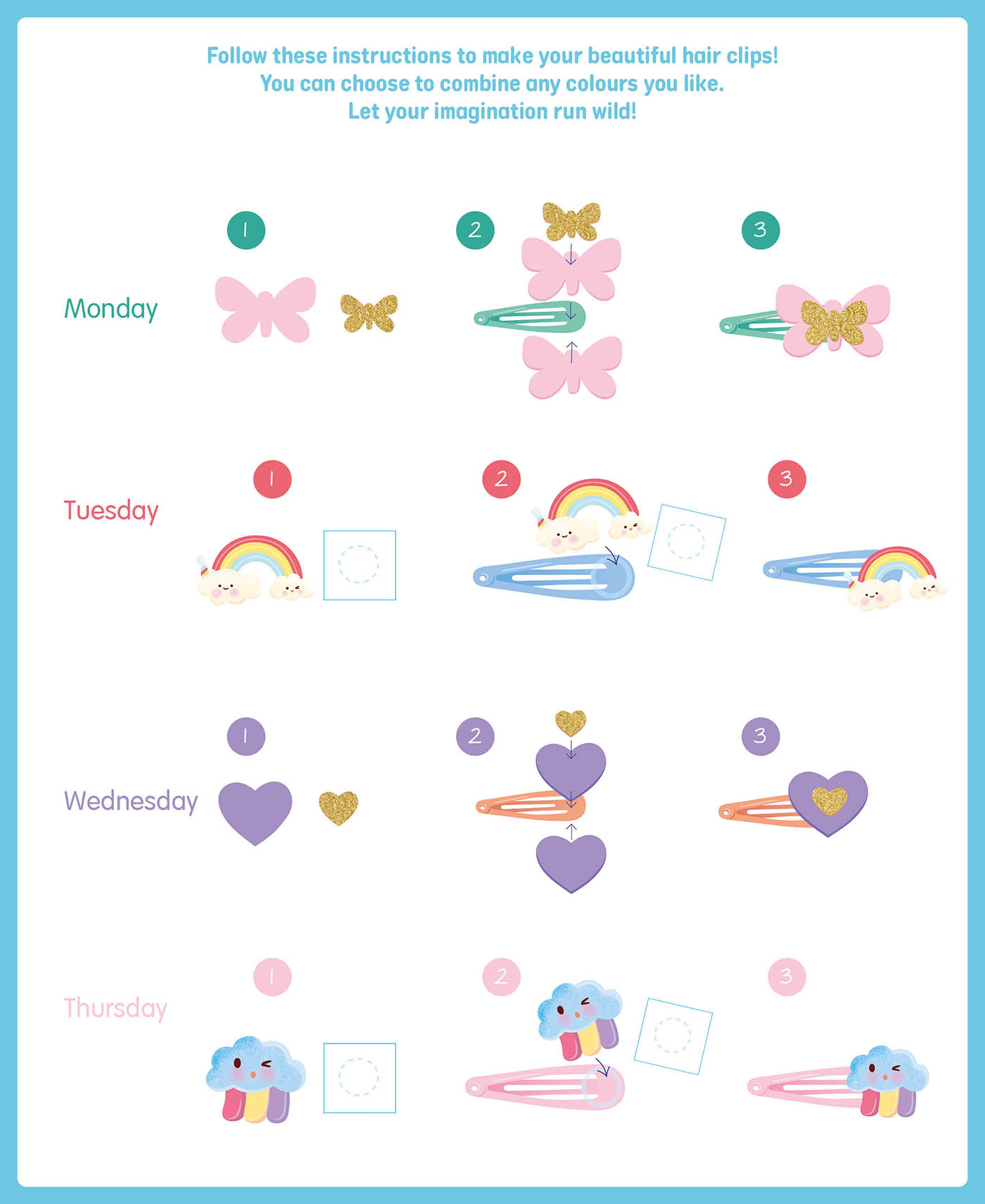 My Weekly Rainbow Hair Clips My Weekly Rainbow Hair Clips
