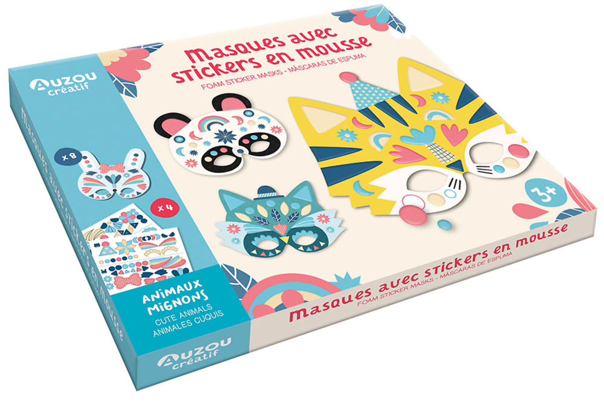 Mon Coffret D'artiste - Masques Avec Stickers En Mousse - Animaux Mignons