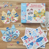 Mon Coffret D'artiste - Masques Avec Stickers En Mousse - Animaux Mignons