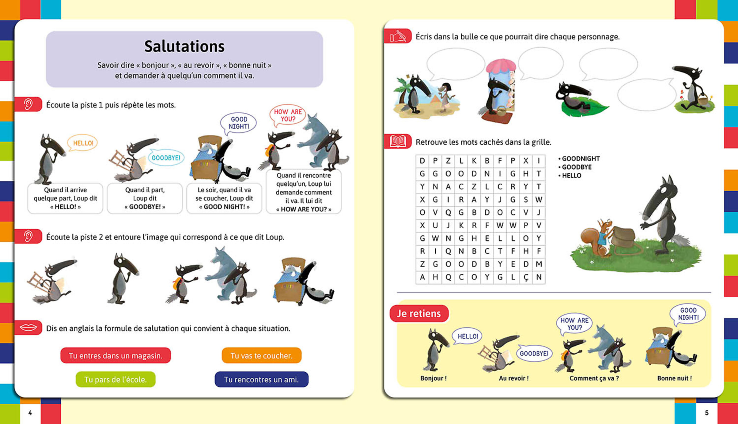 Mon Cahier D'anglais Avec Loup (Version Belgique)