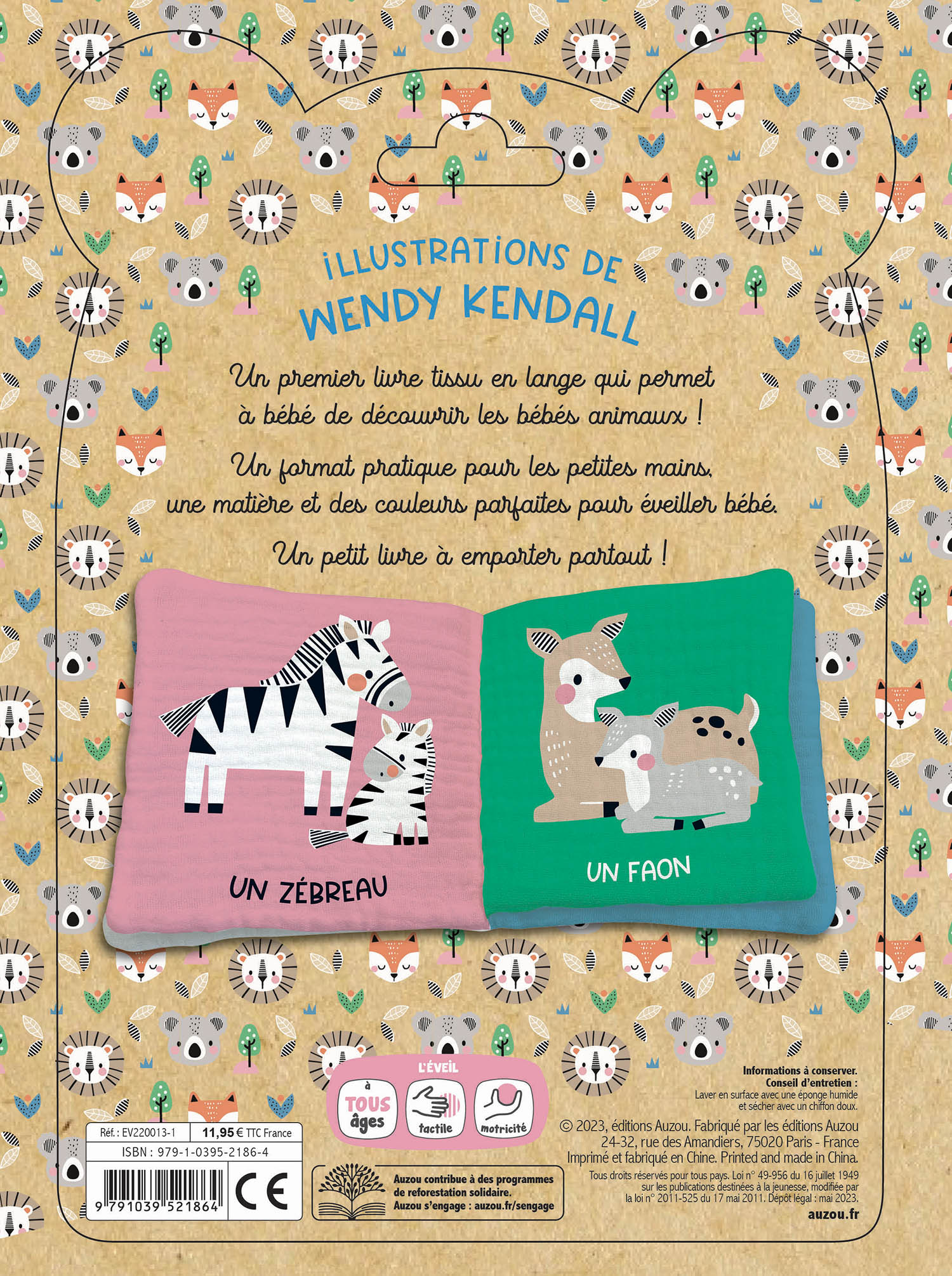 Mon Premier Livre Tissu En Lange - Les Bébés Animaux