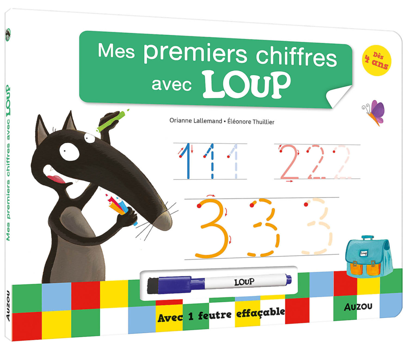 Livre Ardoise - Mes Premiers Chiffres Avec Loup Livre Ardoise - Mes Premiers Chiffres Avec Loup
