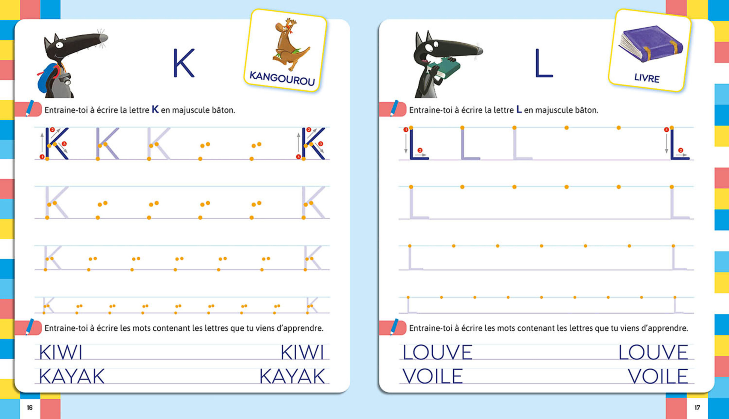 Mon Cahier D'écriture Lettres Bâtons Avec Loup Mon Cahier D'écriture Lettres Bâtons Avec Loup
