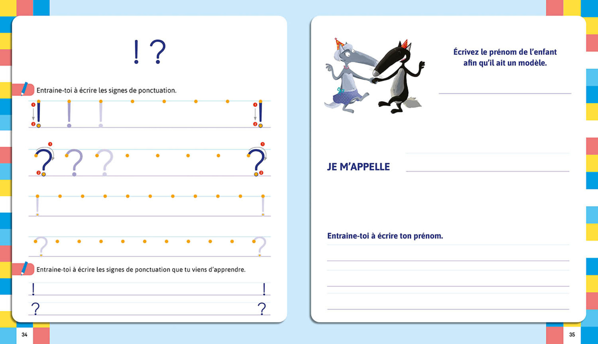 Mon Cahier D'écriture Lettres Bâtons Avec Loup
