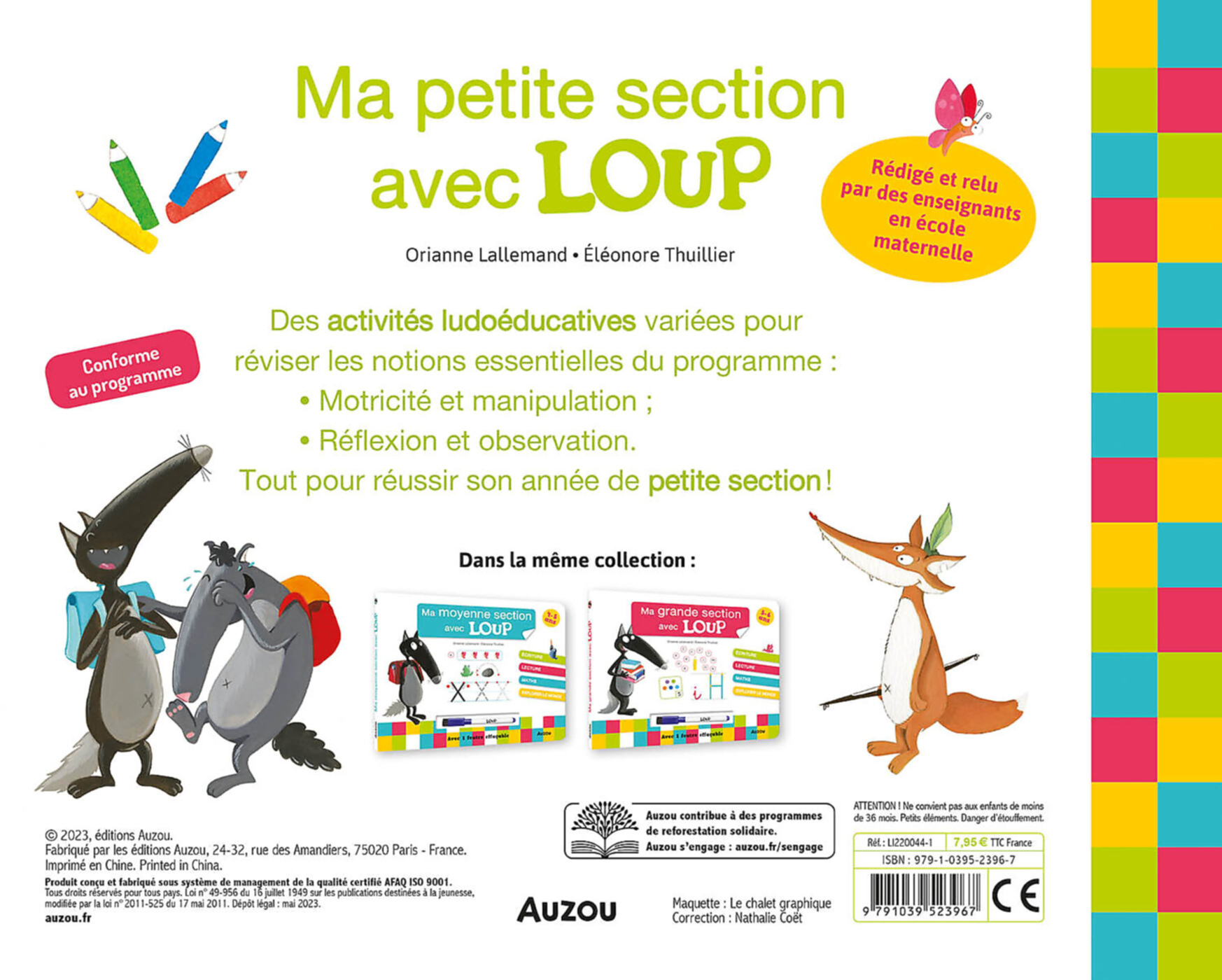 Ma Petite Section Avec Loup - Livre-Ardoise