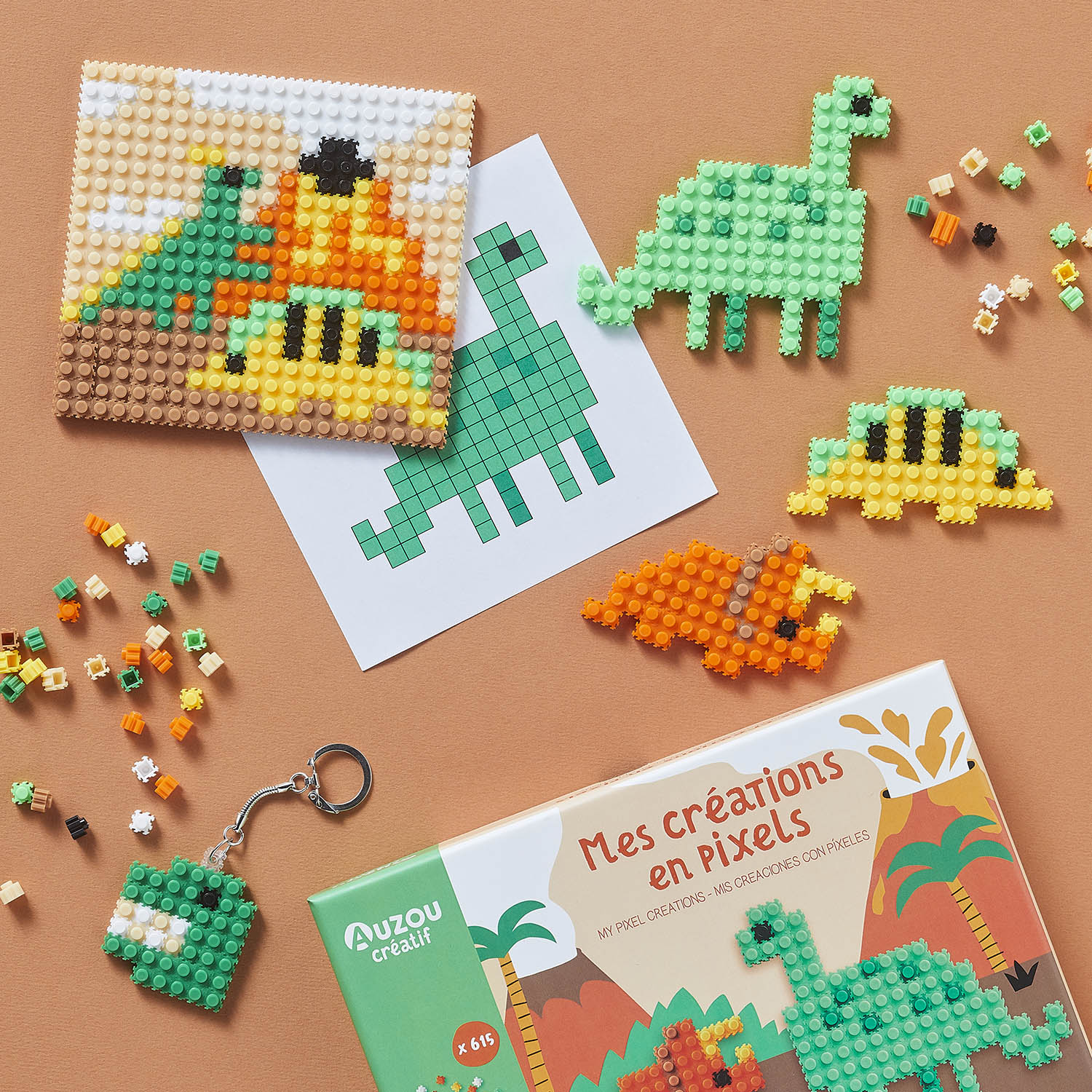 Mon Coffret D'artiste - Mes Créations En Pixels - Dinosaures