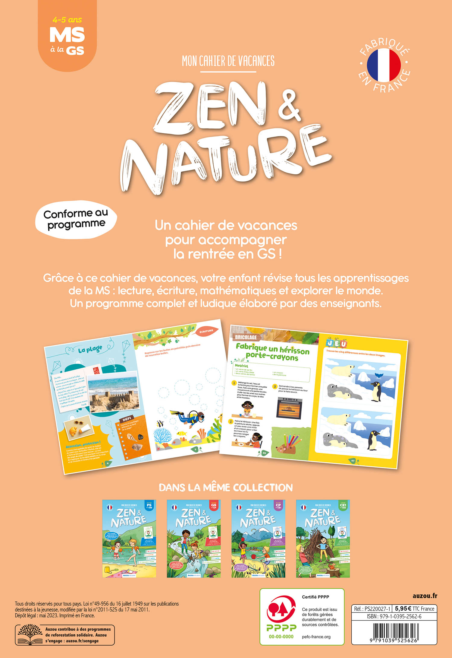 Mon Cahier De Vacances Zen Et Nature - De La Ms À La Gs Mon Cahier De Vacances Zen Et Nature - De La Ms À La Gs