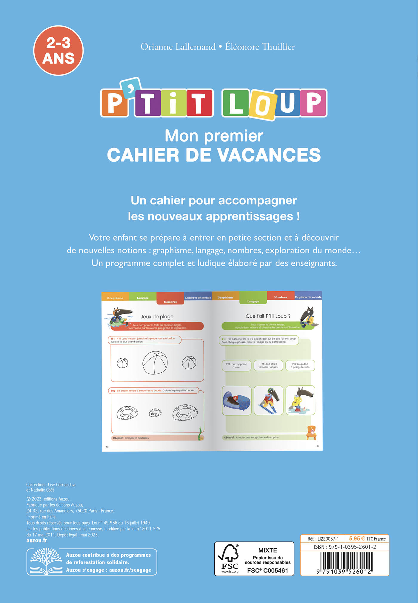 P'tit Loup - Mon Premier Cahier En Vacances - 2026