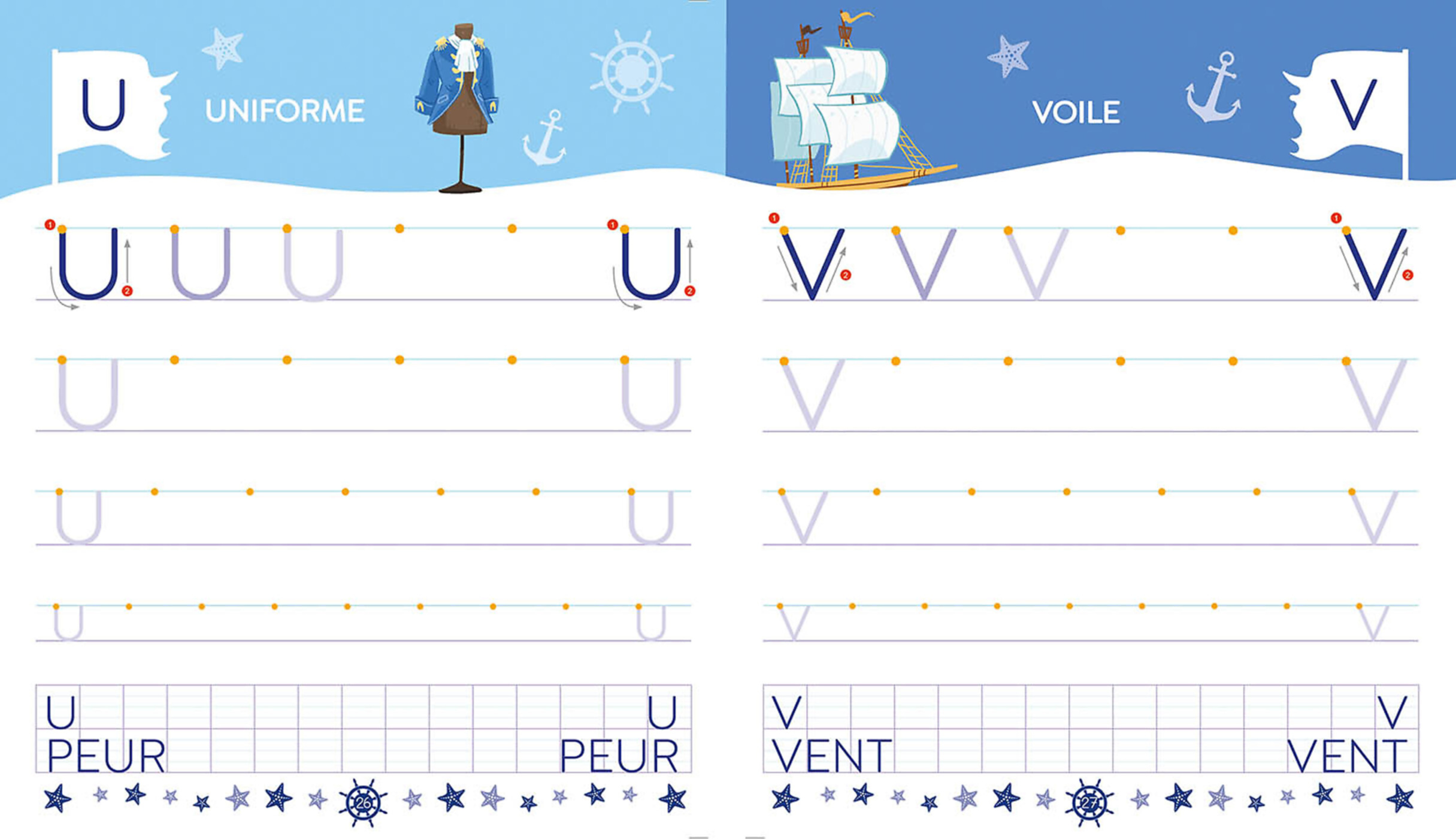 Mon Cahier D'écriture - Lettres Bâtons - Pirates