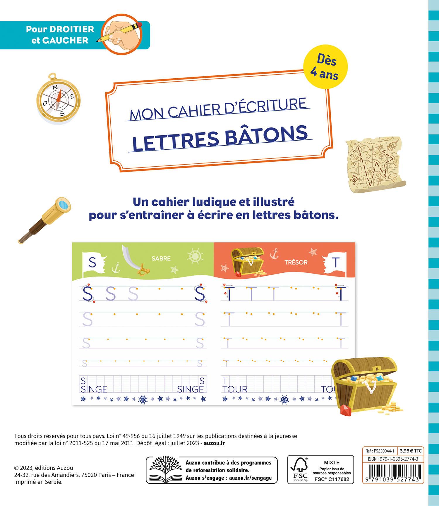Mon Cahier D'écriture - Lettres Bâtons - Pirates