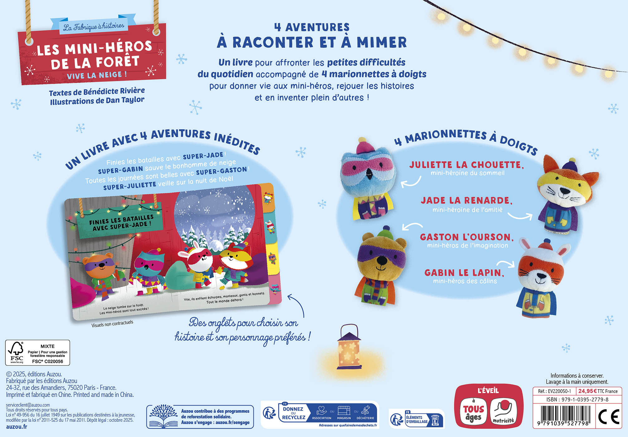 Coffret Marionnettes À Doigts - Les Mini-Héros De La Forêt - Vive La Neige !