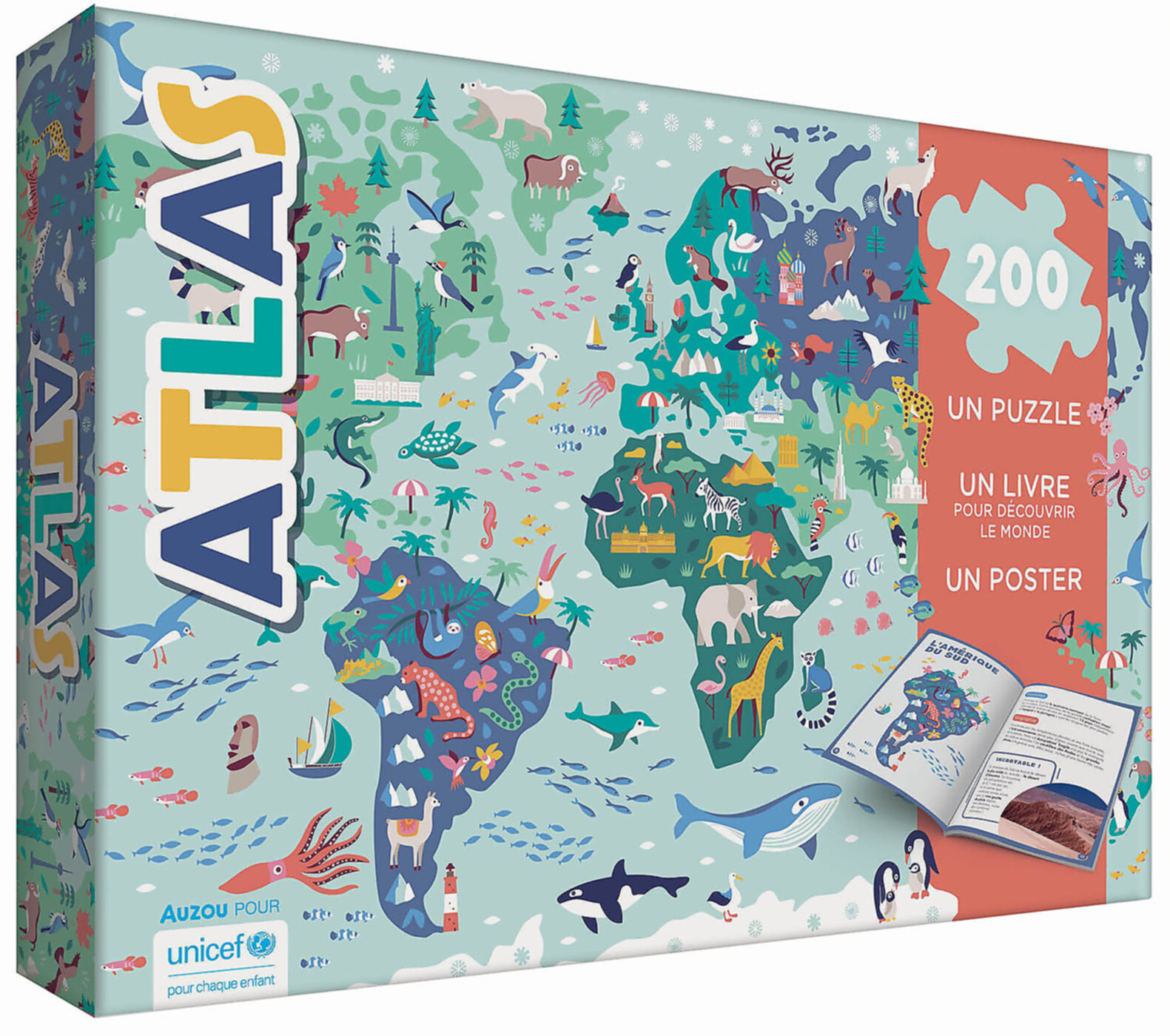 Atlas : Un Puzzle - Un Livre - Un Poster Atlas : Un Puzzle - Un Livre - Un Poster