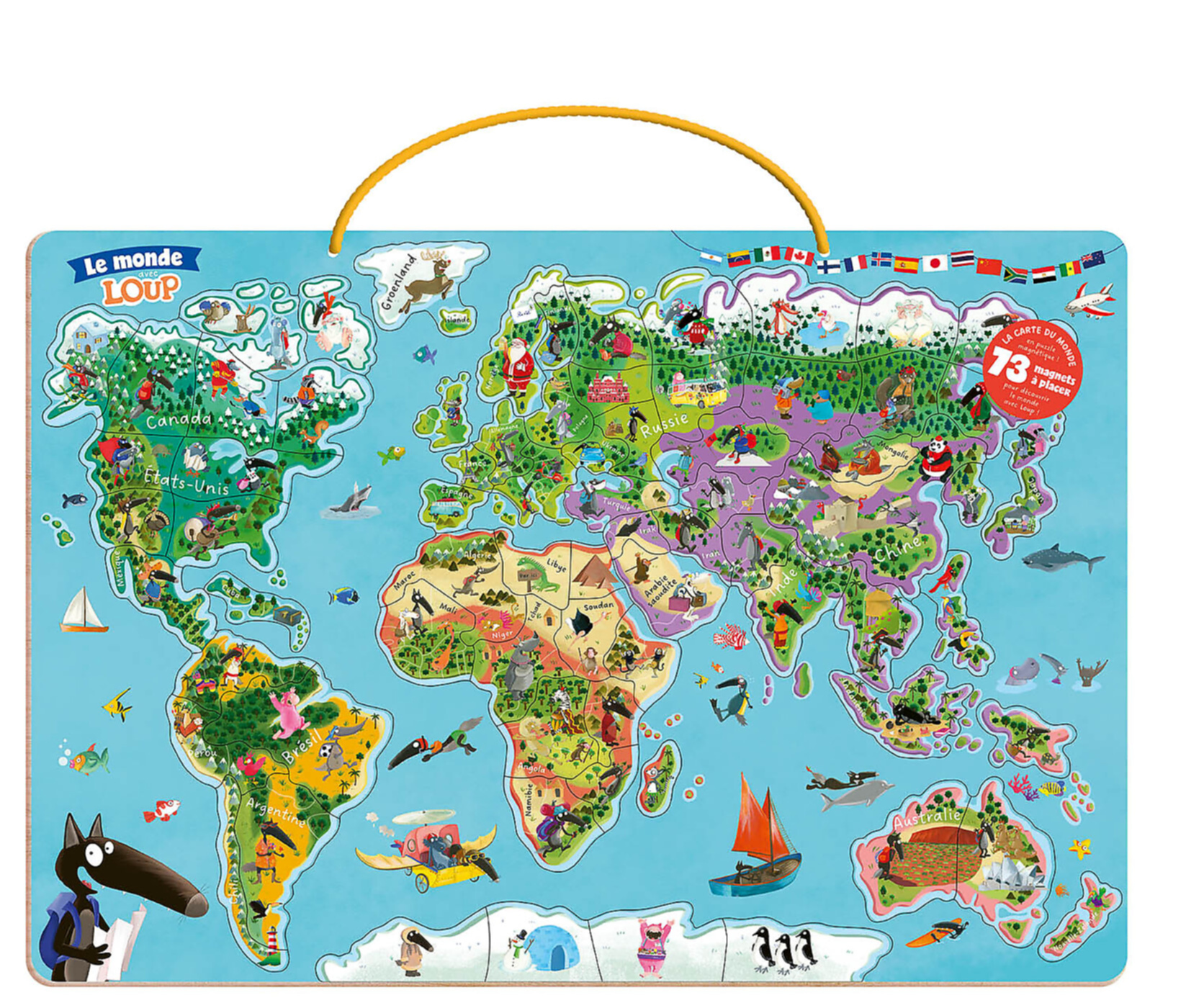 Ma Carte Du Monde Magnétique En Puzzle - Je Découvre Le Monde Avec Loup Ma Carte Du Monde Magnétique En Puzzle - Je Découvre Le Monde Avec Loup