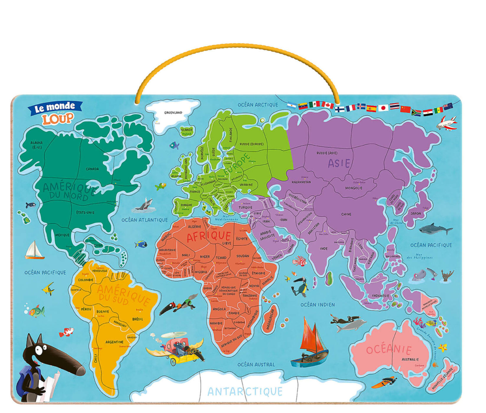 Ma Carte Du Monde Magnétique En Puzzle - Je Découvre Le Monde Avec Loup Ma Carte Du Monde Magnétique En Puzzle - Je Découvre Le Monde Avec Loup