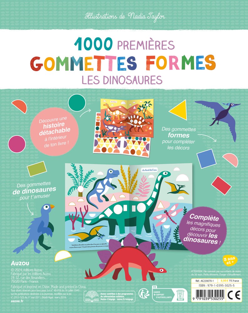 Mes Tout Premiers Autocollants - 1000 Gommettes Formes - Dinosaures