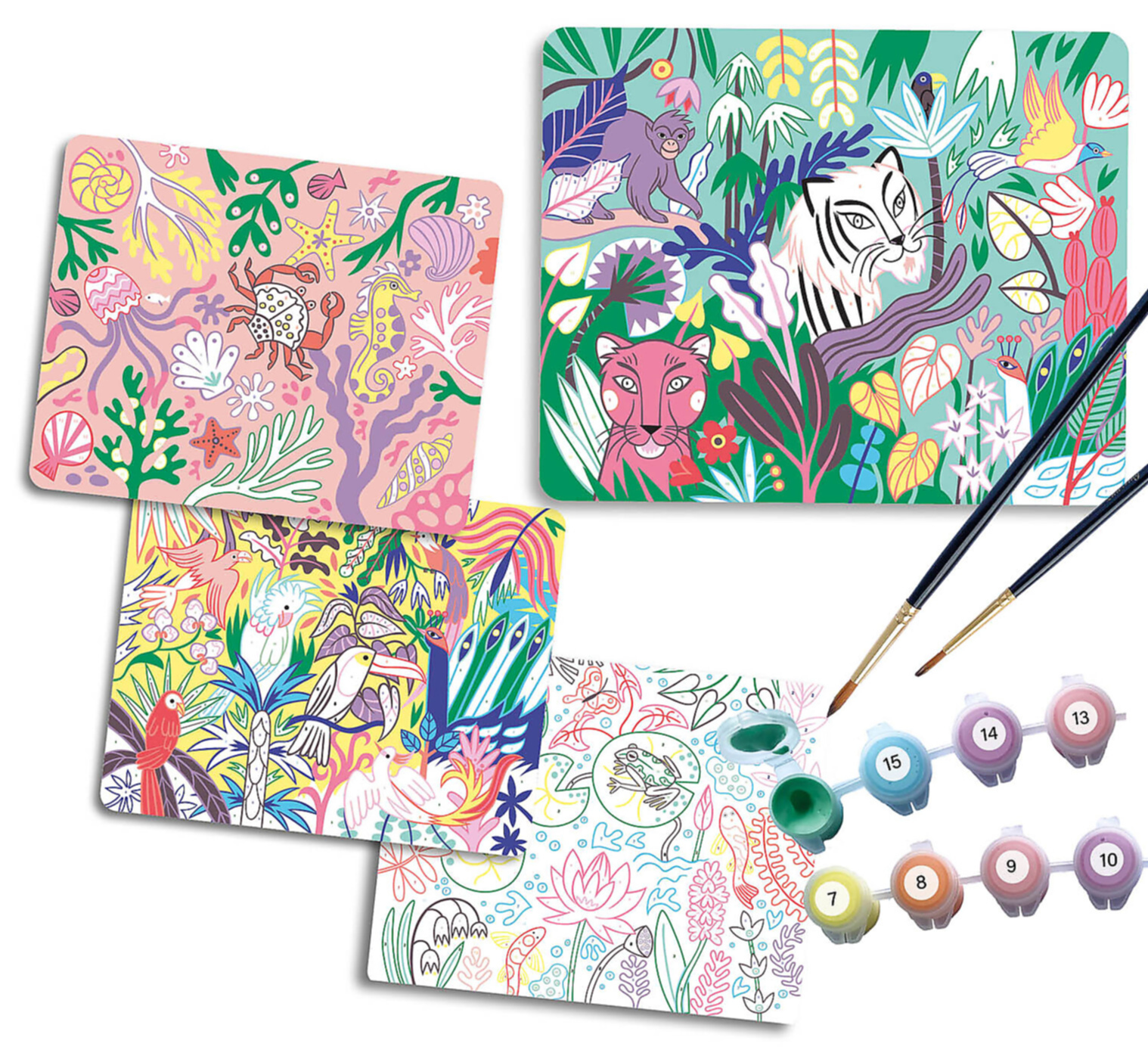 Mon Coffret D'artiste - Mes 4 Peintures Au Numéro : Merveilleuse Nature