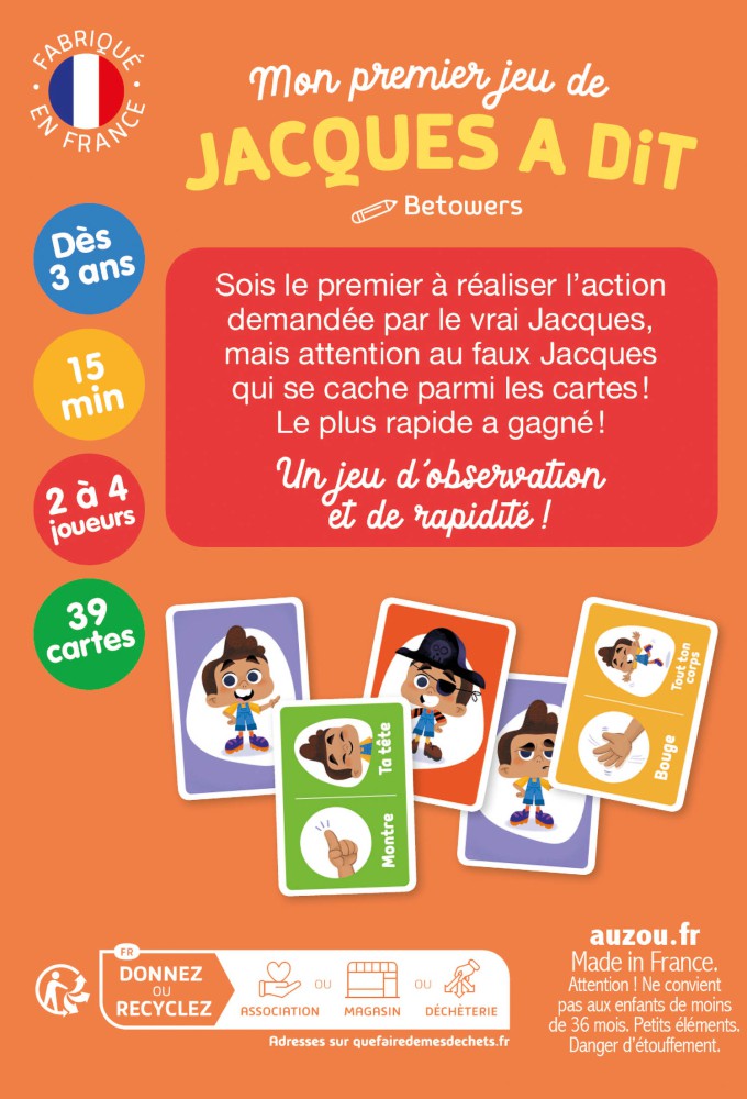 Jeu De Cartes - Mon Premier Jeu De Jacques A Dit Jeu De Cartes - Mon Premier Jeu De Jacques A Dit