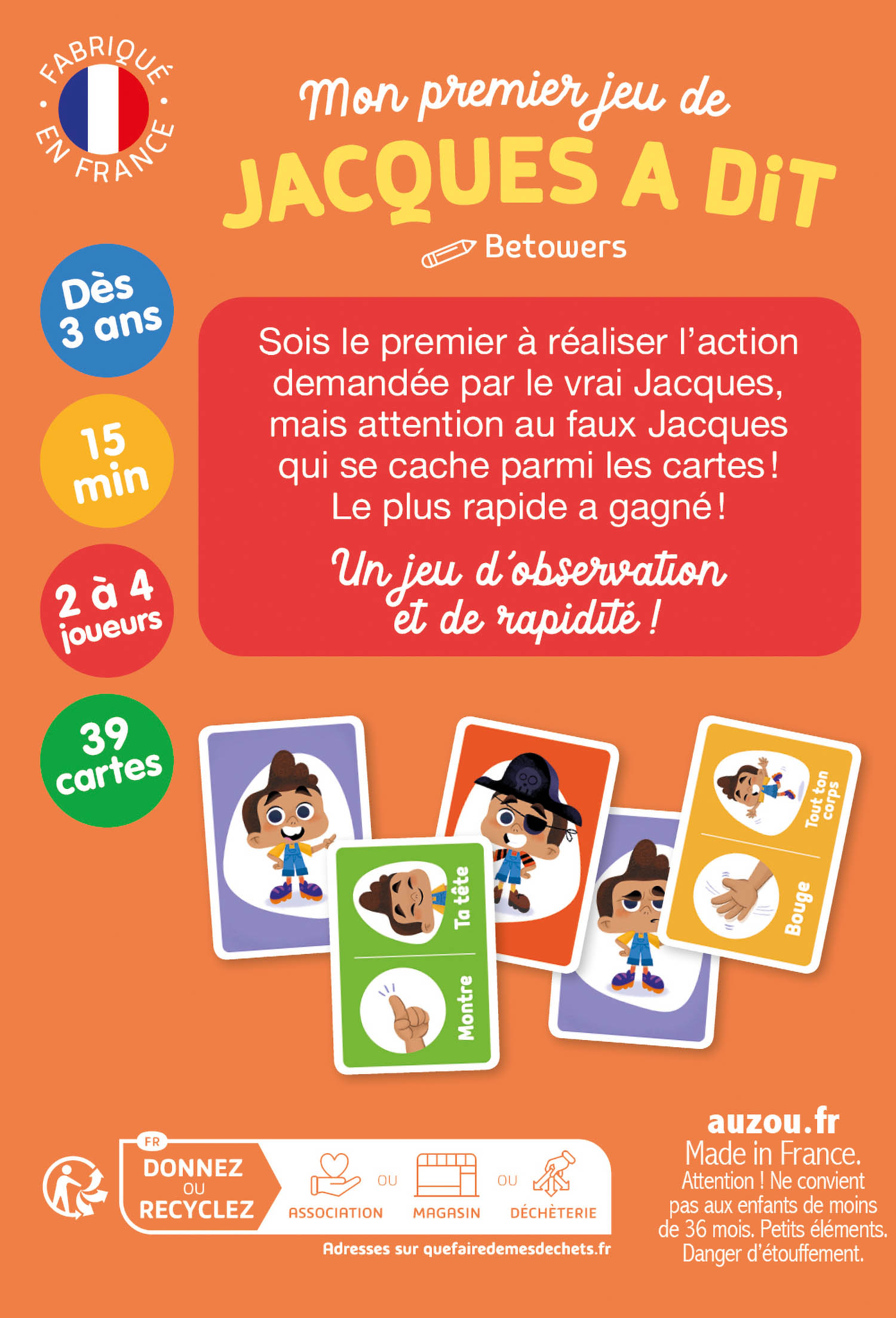 Jeu De Cartes - Mon Premier Jeu De Jacques A Dit