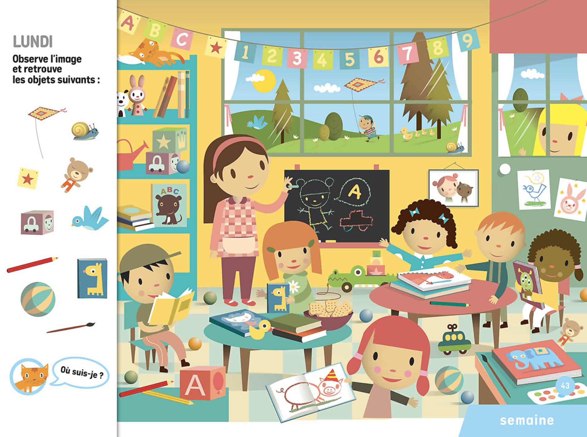 Bloc-Notes Cherche Et Trouve - À La Maternelle