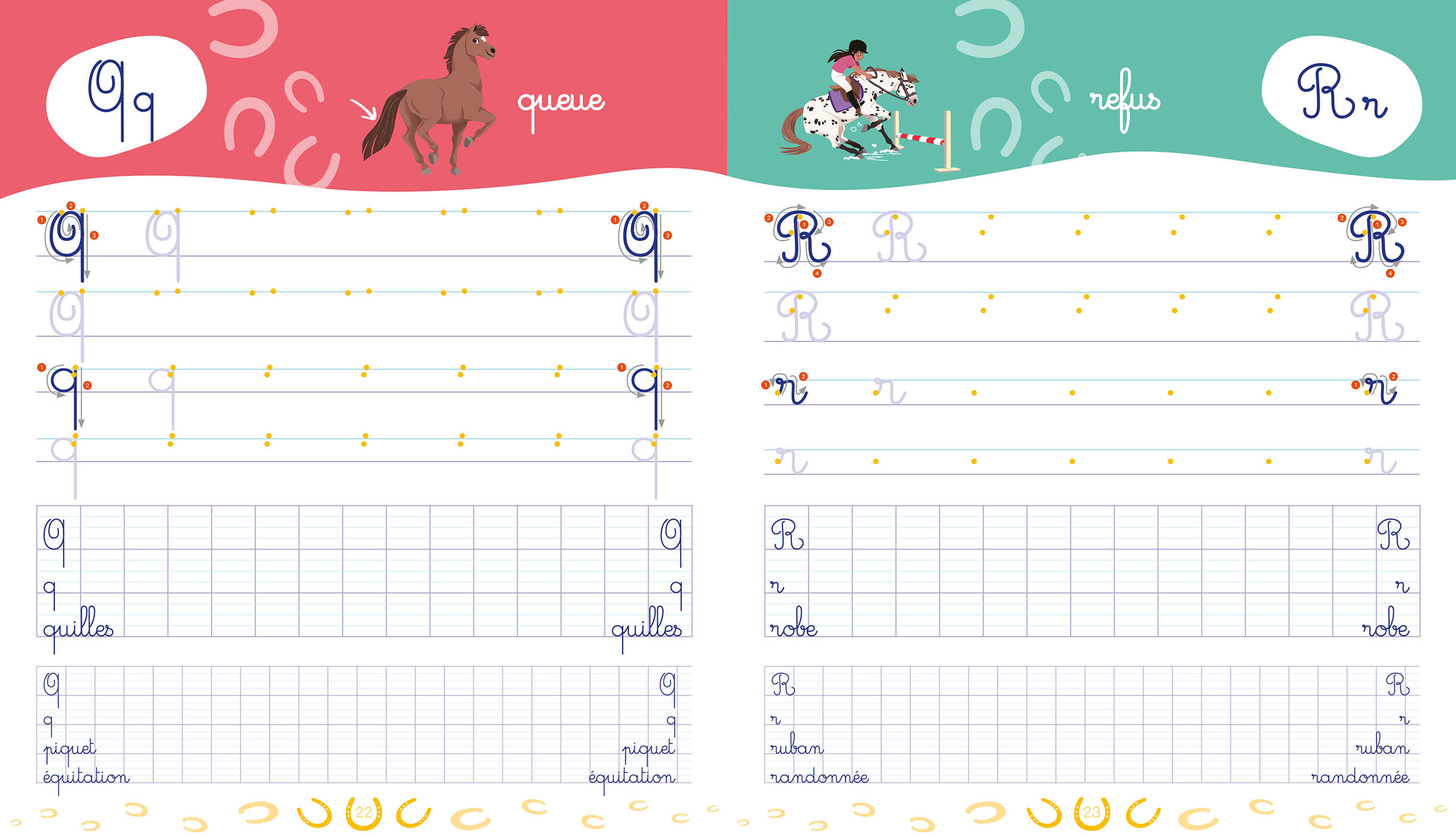 Mon Cahier D'écriture - Lettres Cursives - Les Chevaux Mon Cahier D'écriture - Lettres Cursives - Les Chevaux
