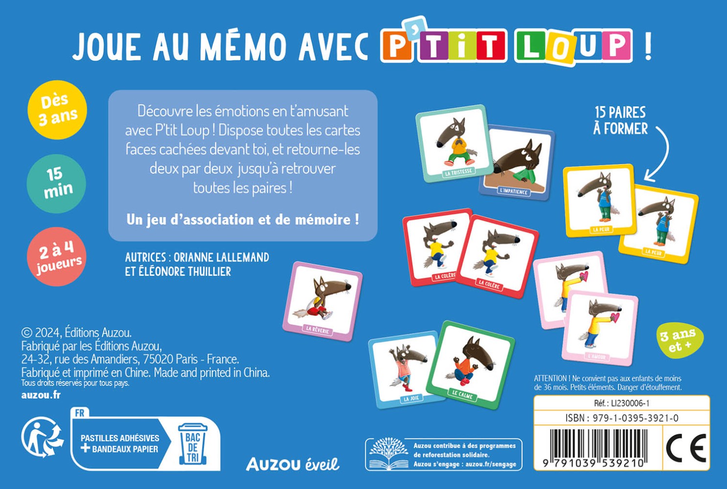 P'tit Jeu - P'tit Loup - Mon Mémo Des Émotions