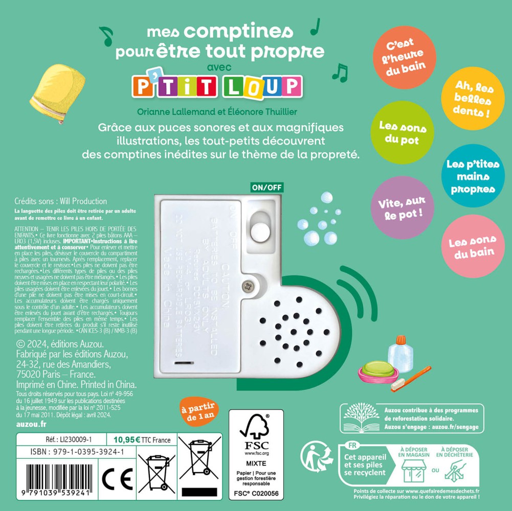 Mes Premiers Sonores - P'tit Loup - Mes Comptines Pour Être Tout Propre