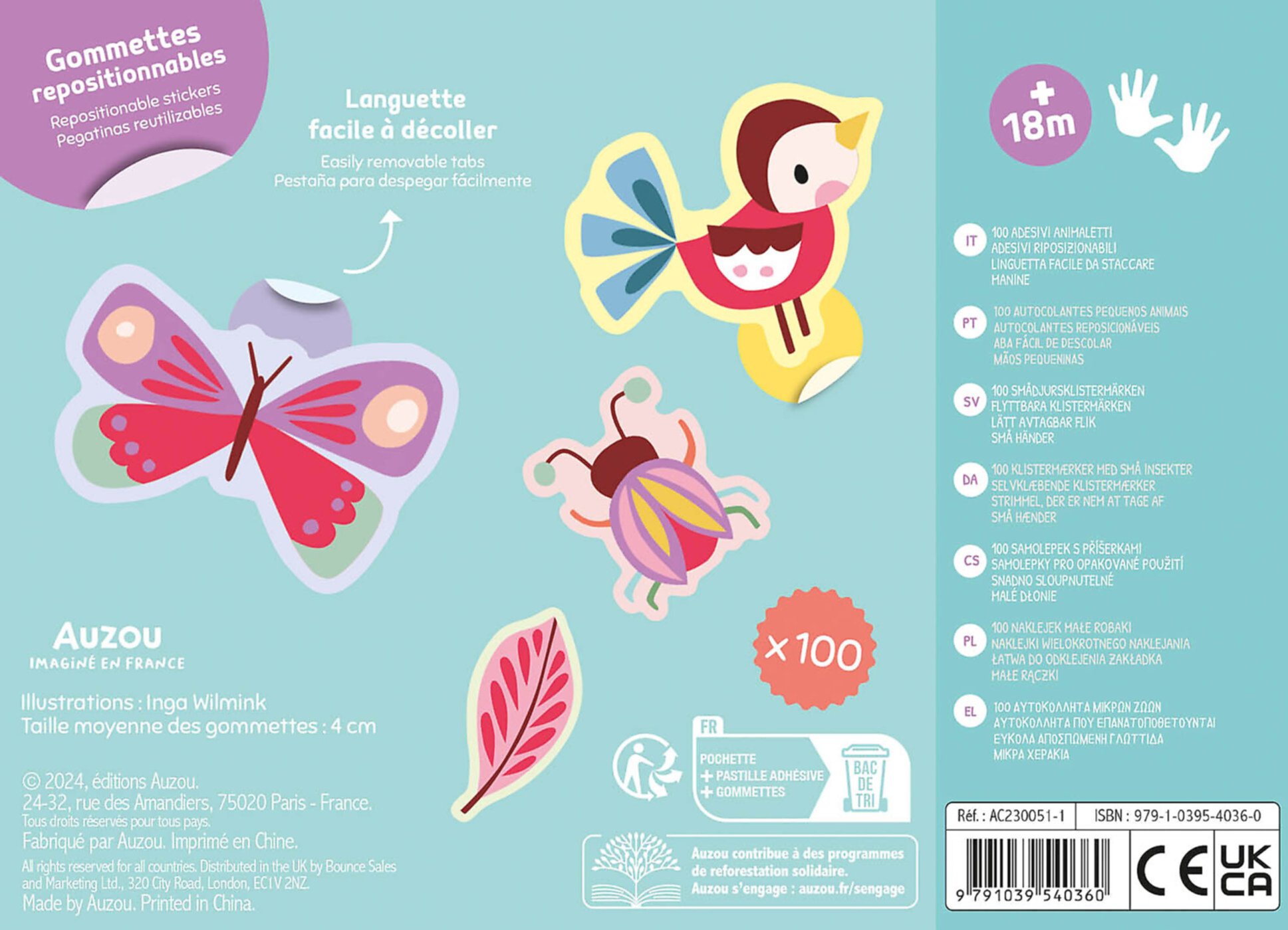 Ma Pochette De 100 Gommettes - Les P'tites Bêtes