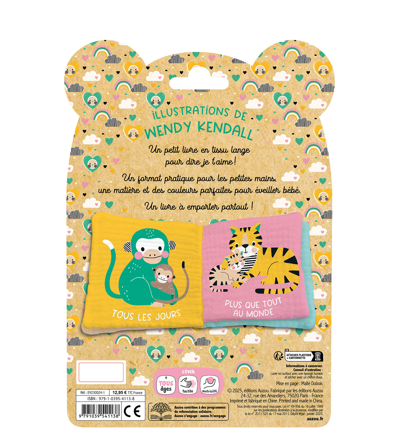 Mon Premier Livre Tissu En Lange - Je T'aime