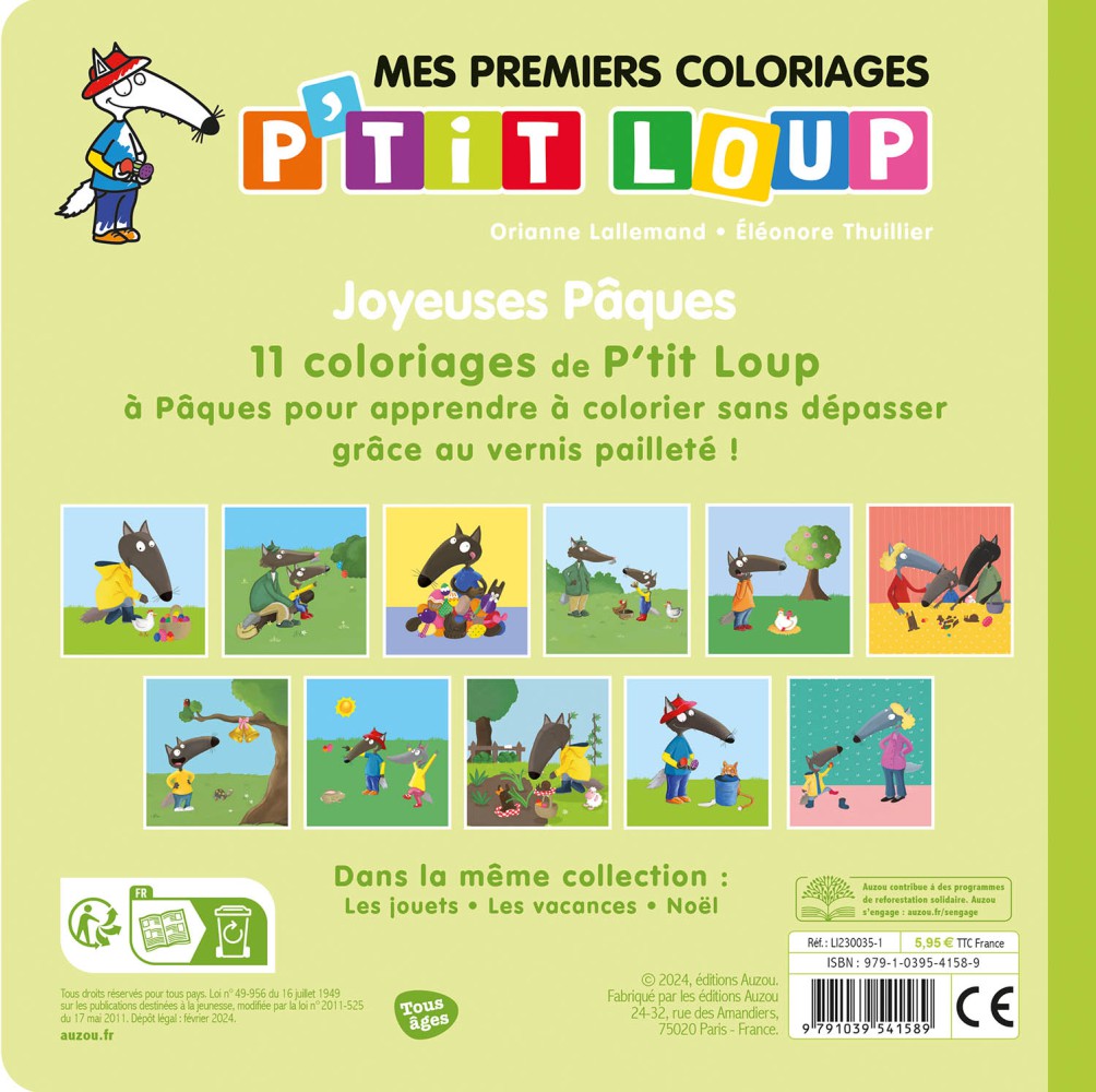 Mes Premiers Coloriages - P'tit Loup - Joyeuses Pâques