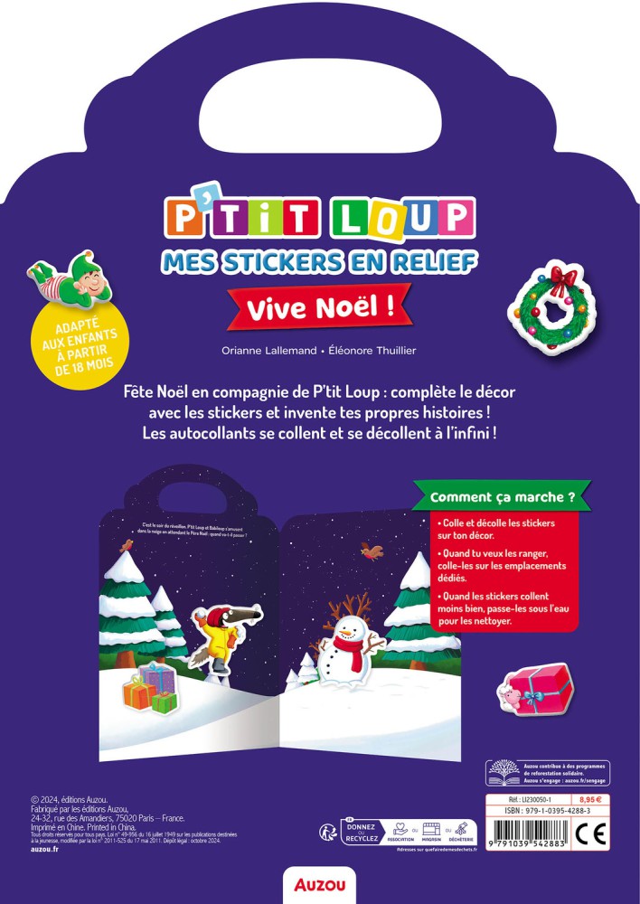 P'tit Loup - Mes Stickers En Relief - Vive Noël