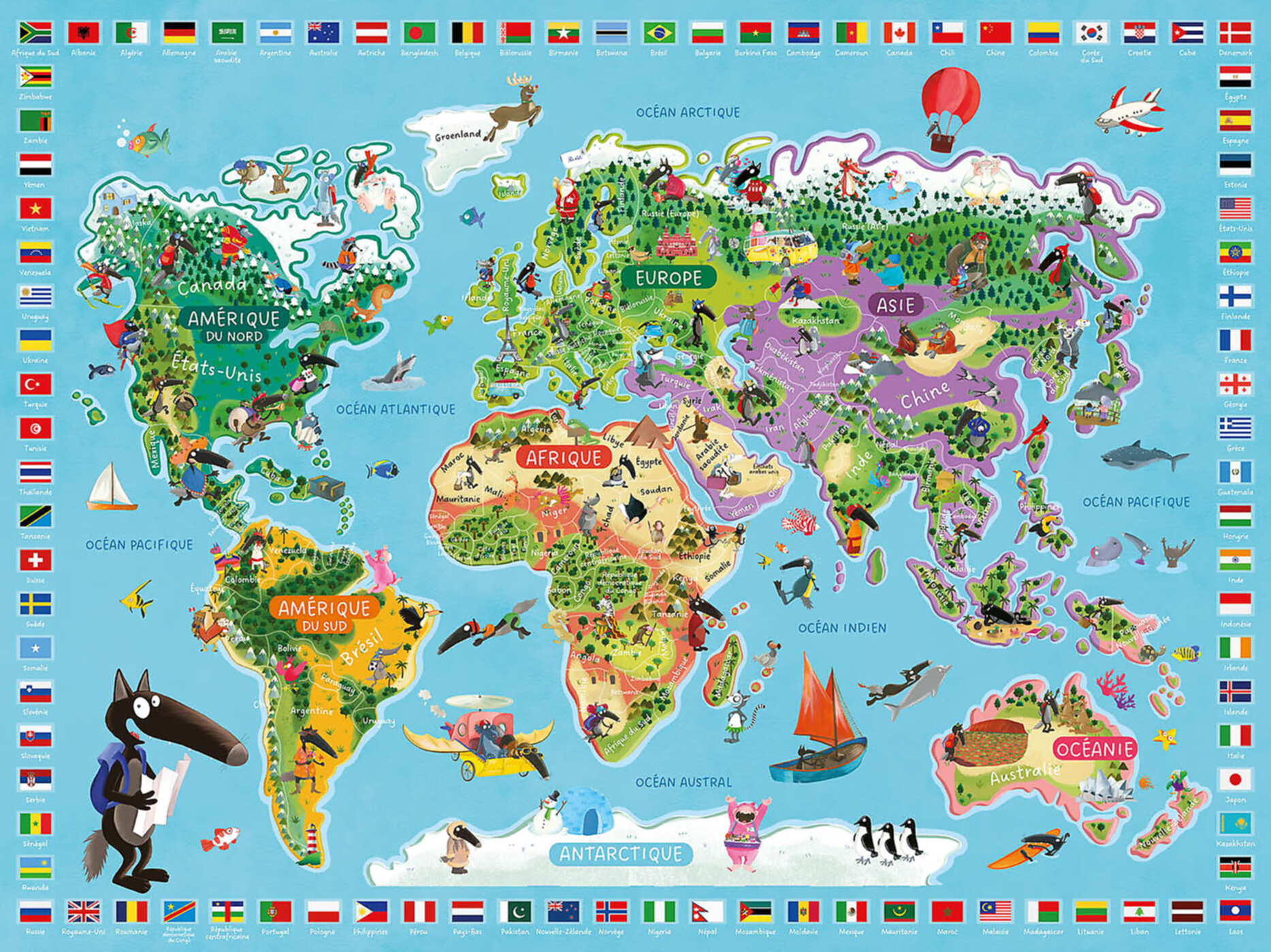 Mon Poster Géant Loup - La Carte Du Monde