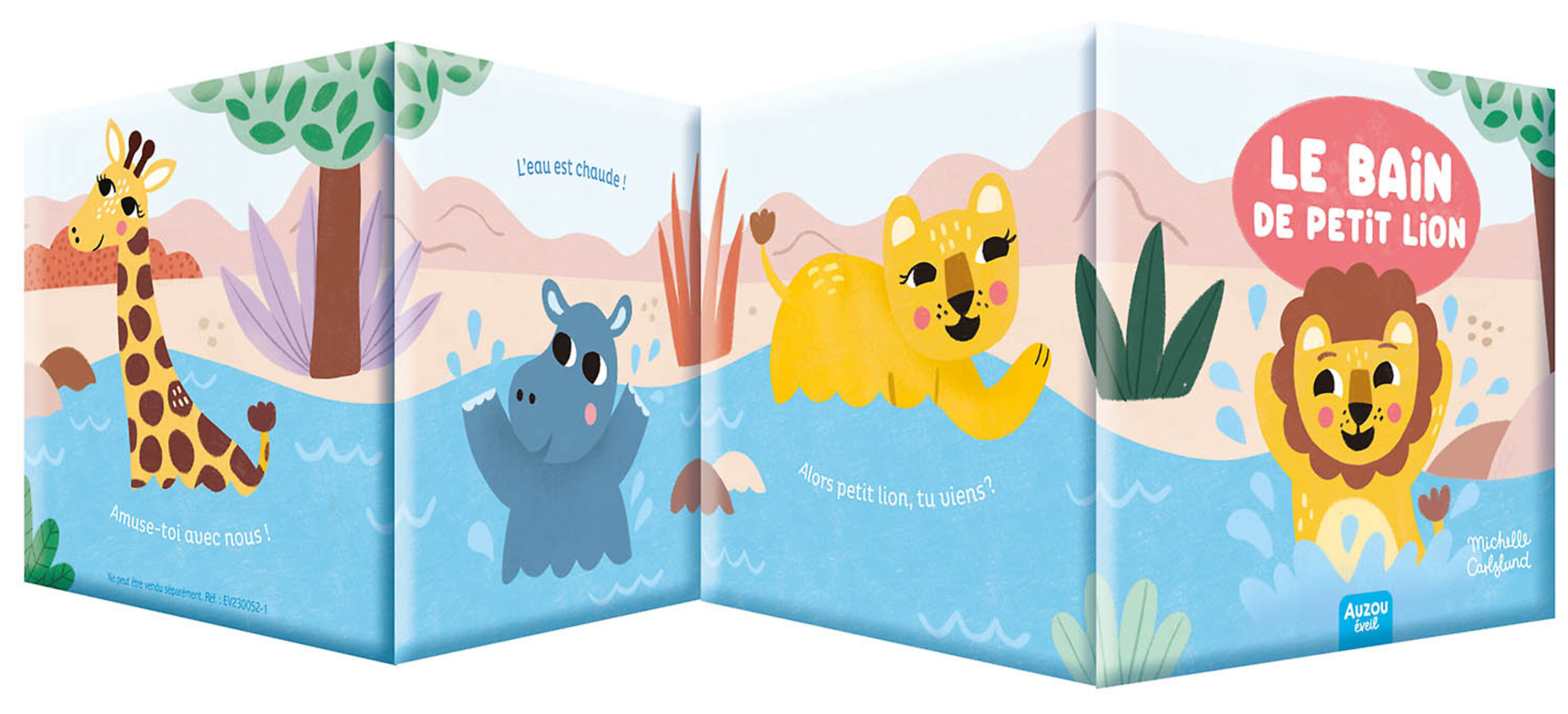 Mon Premier Livre De Bain - Dans La Savane - Un Coffret Avec 2 Jouets Déclipsables !