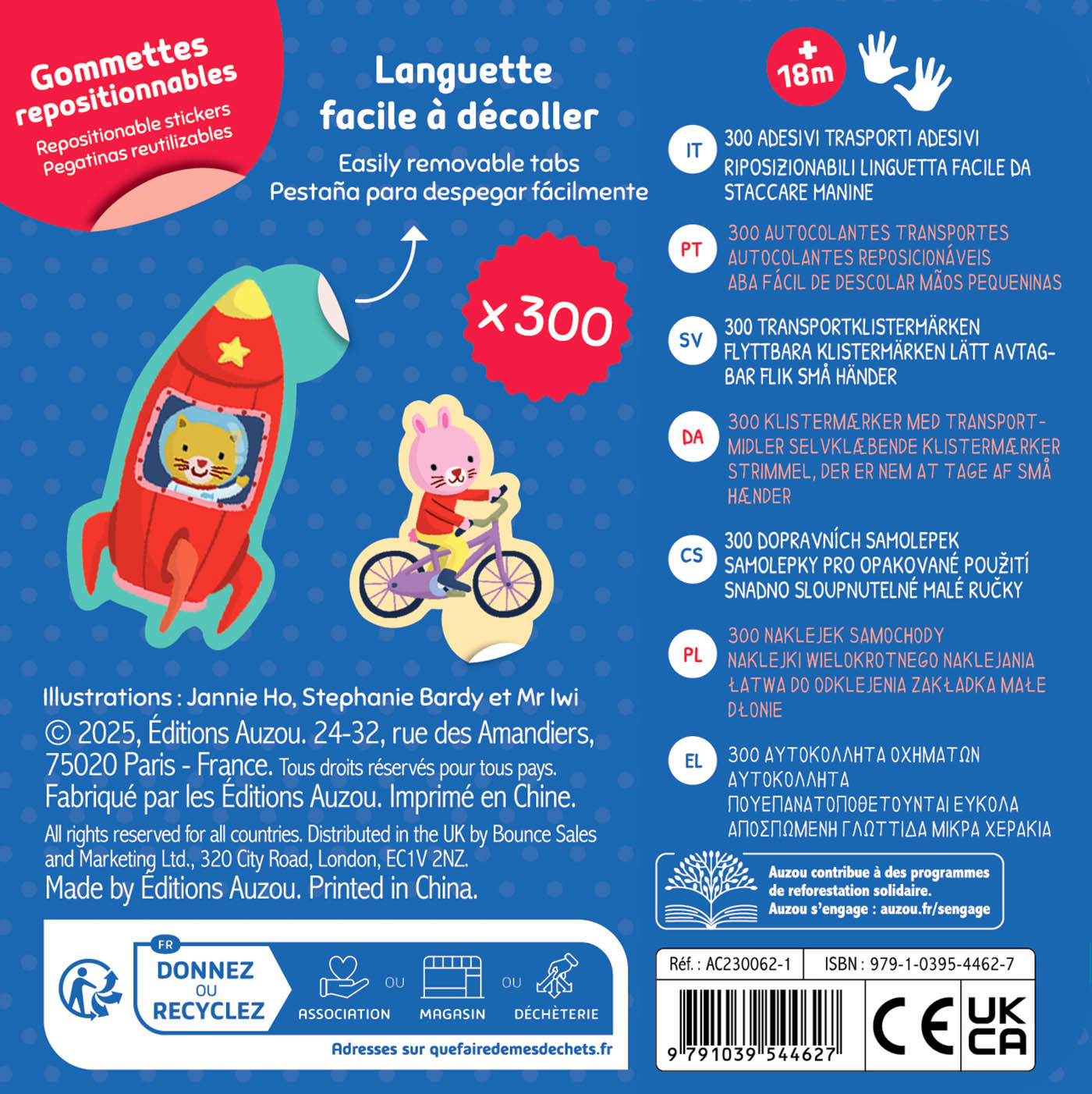 Boîte Métal - 300 Gommettes - Les Transports
