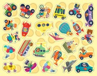 Boîte Métal - 300 Gommettes - Les Transports Boîte Métal - 300 Gommettes - Les Transports