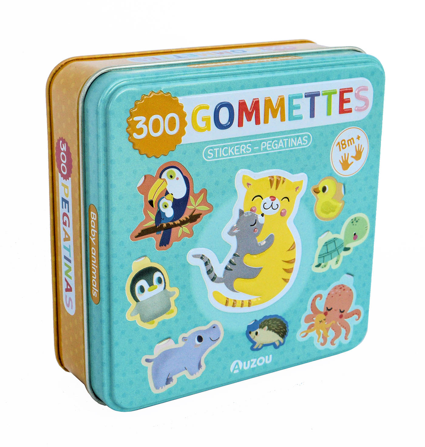 Boîte Métal - 300 Gommettes Bébés Animaux