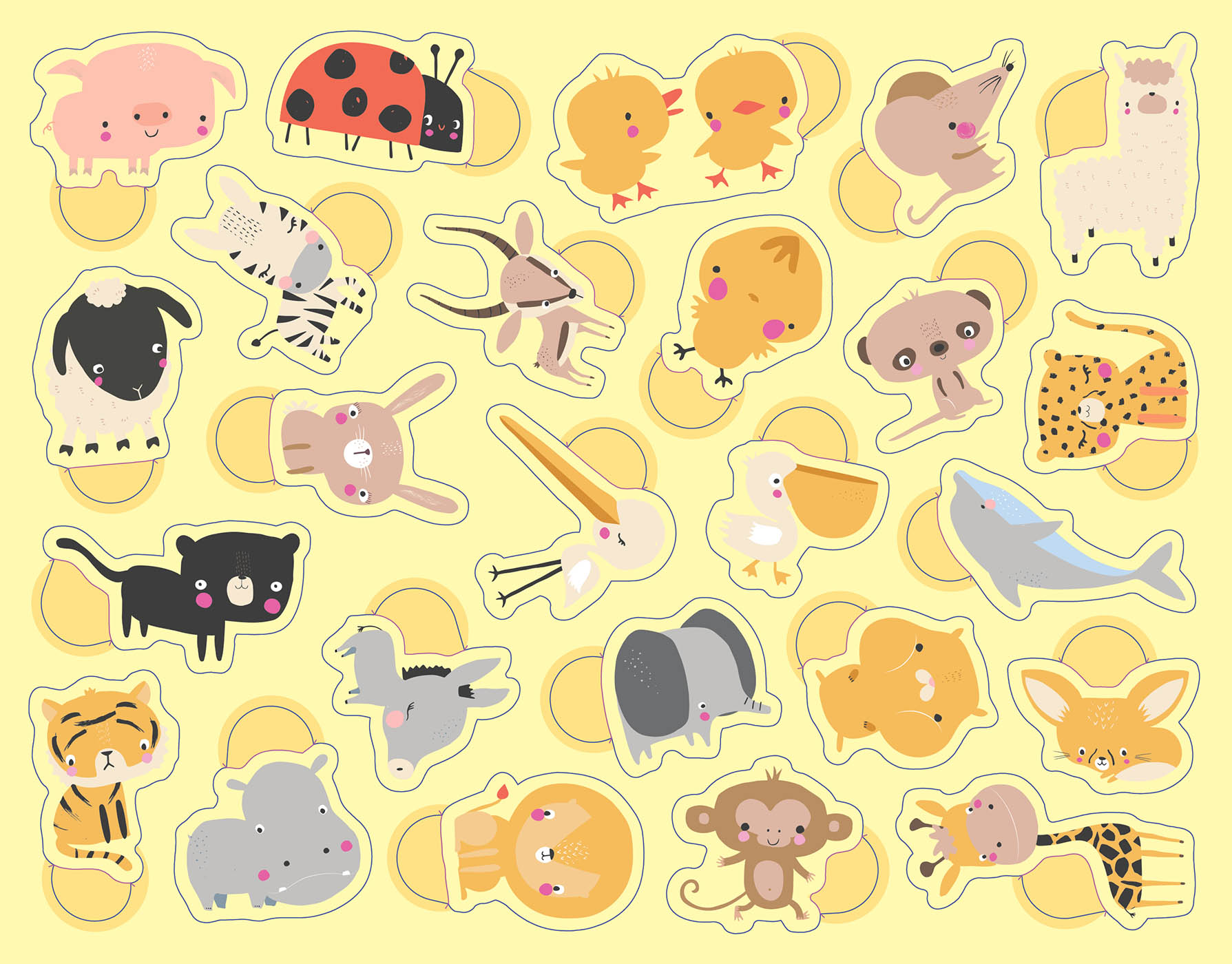 Boîte Métal - 300 Gommettes Bébés Animaux