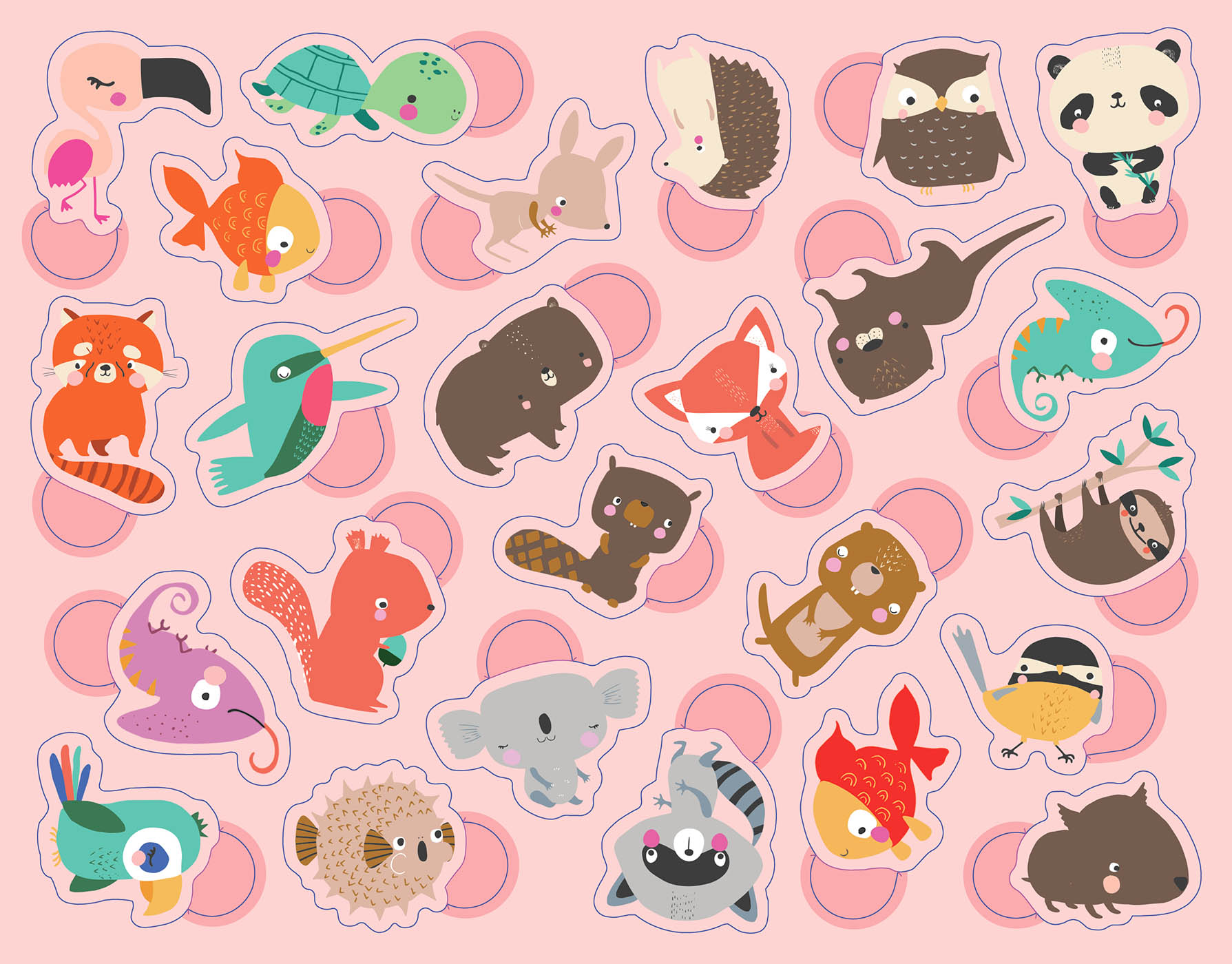 Boîte Métal - 300 Gommettes Bébés Animaux