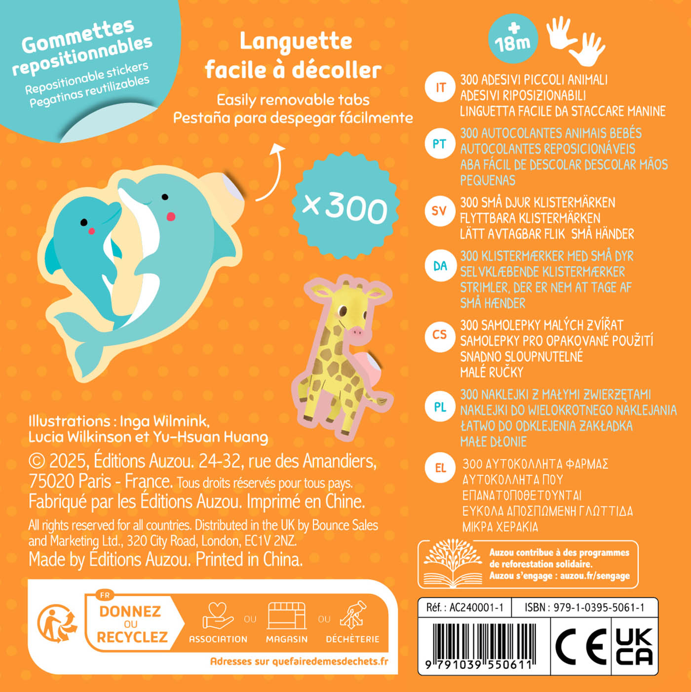 Boîte Métal - 300 Gommettes Bébés Animaux Boîte Métal - 300 Gommettes Bébés Animaux