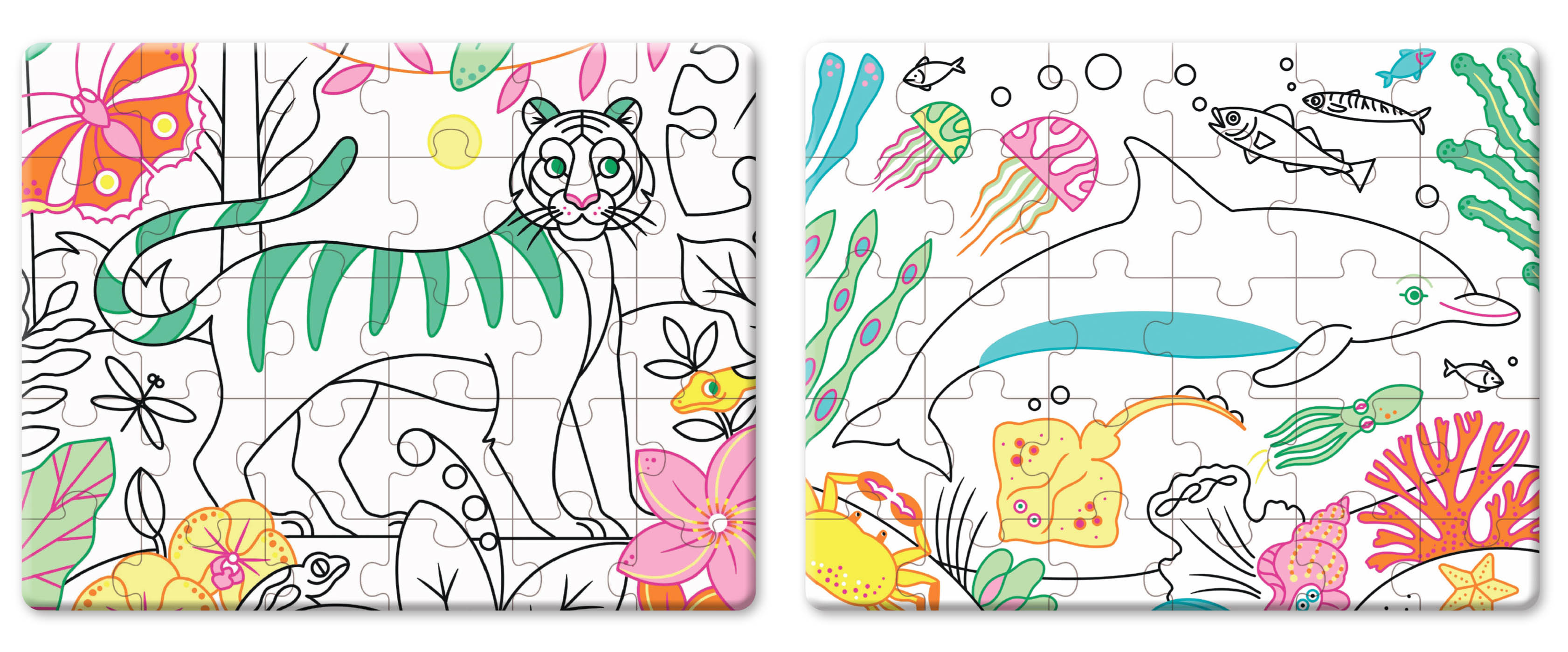 Ma Pochette D'artiste - 4 Puzzles À Colorier Ma Pochette D'artiste - 4 Puzzles À Colorier