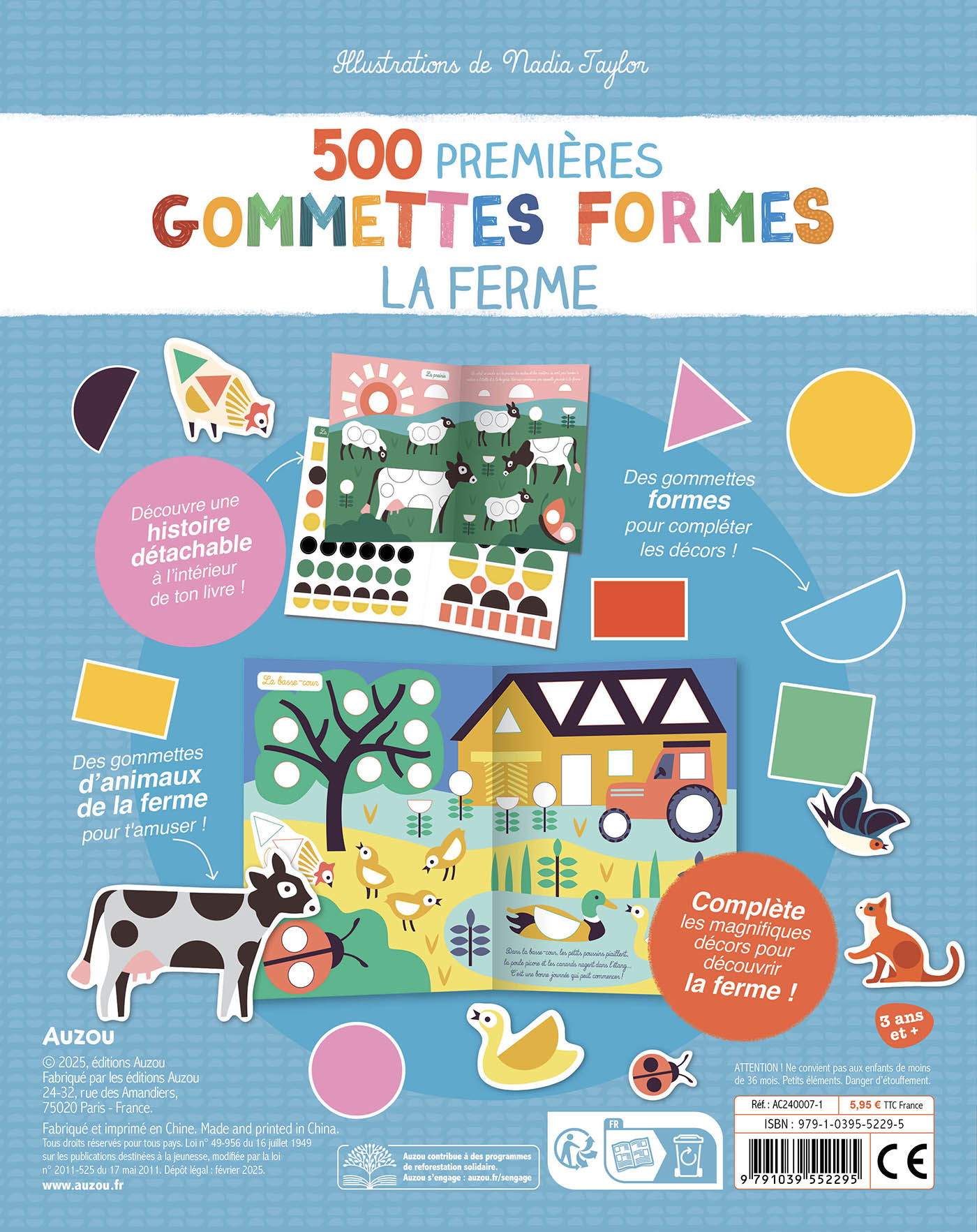 Mes Tout Premiers Autocollants - 500 Premières Gommettes Formes - Ferme Mes Tout Premiers Autocollants - 500 Premières Gommettes Formes - Ferme