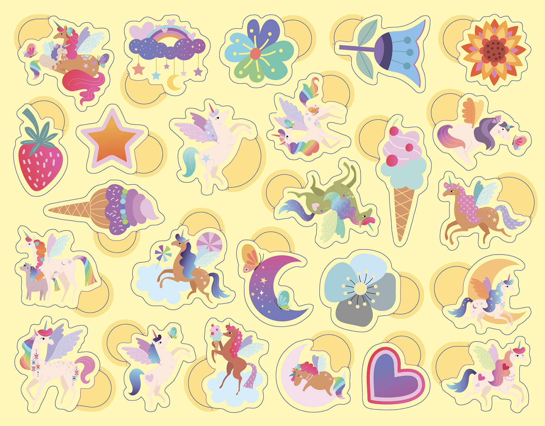 Boîte Métal - 300 Gommettes - Les Licornes Boîte Métal - 300 Gommettes - Les Licornes