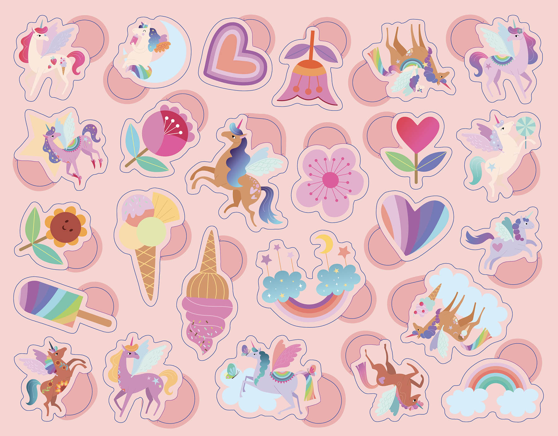 300 Gommettes - Les Licornes