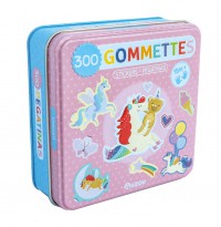 Boîte métal - 300 gommettes - Les licornes