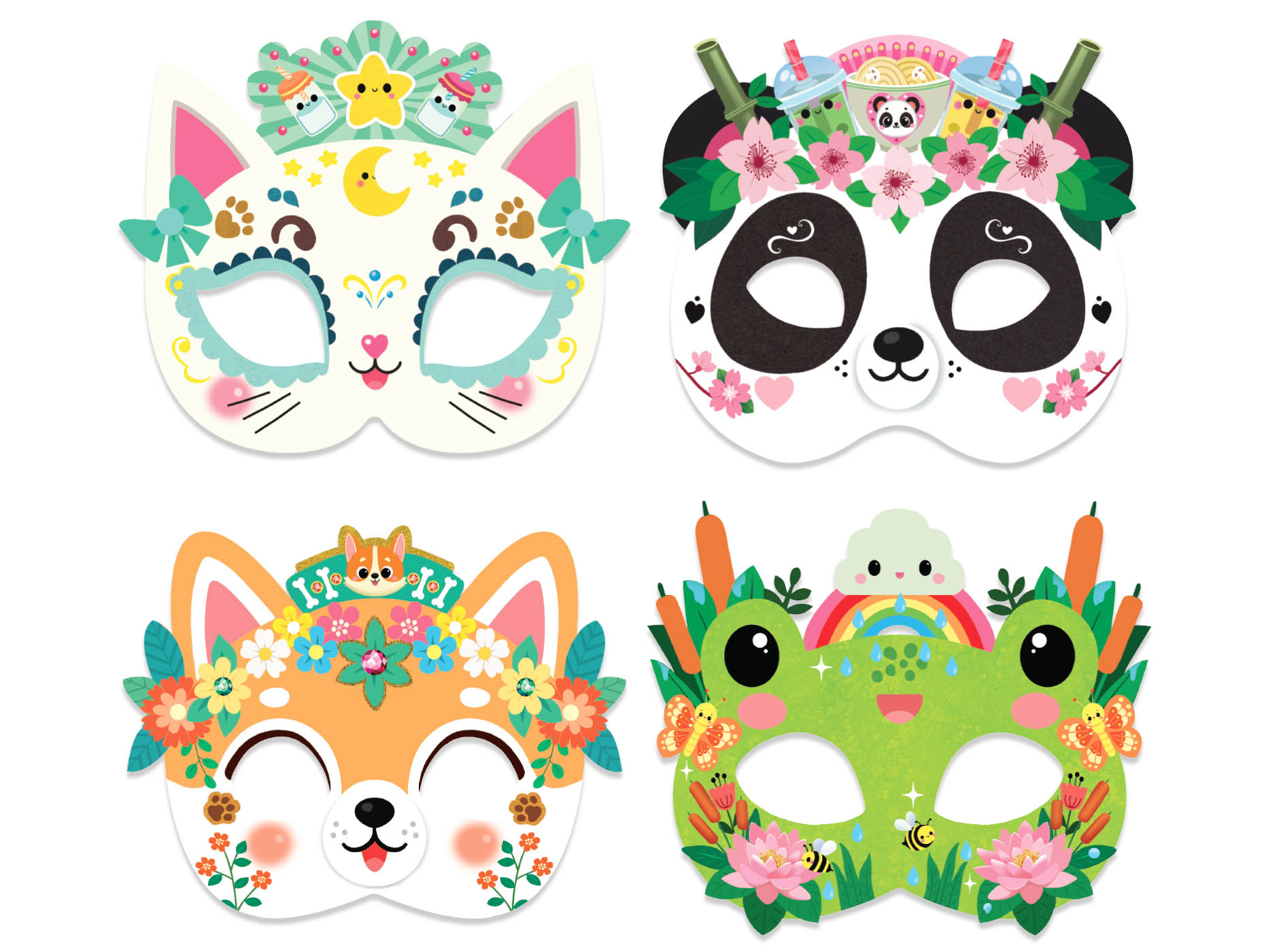 Ma Pochette D'artiste - Masques À Décorer - Kawaii Ma Pochette D'artiste - Masques À Décorer - Kawaii