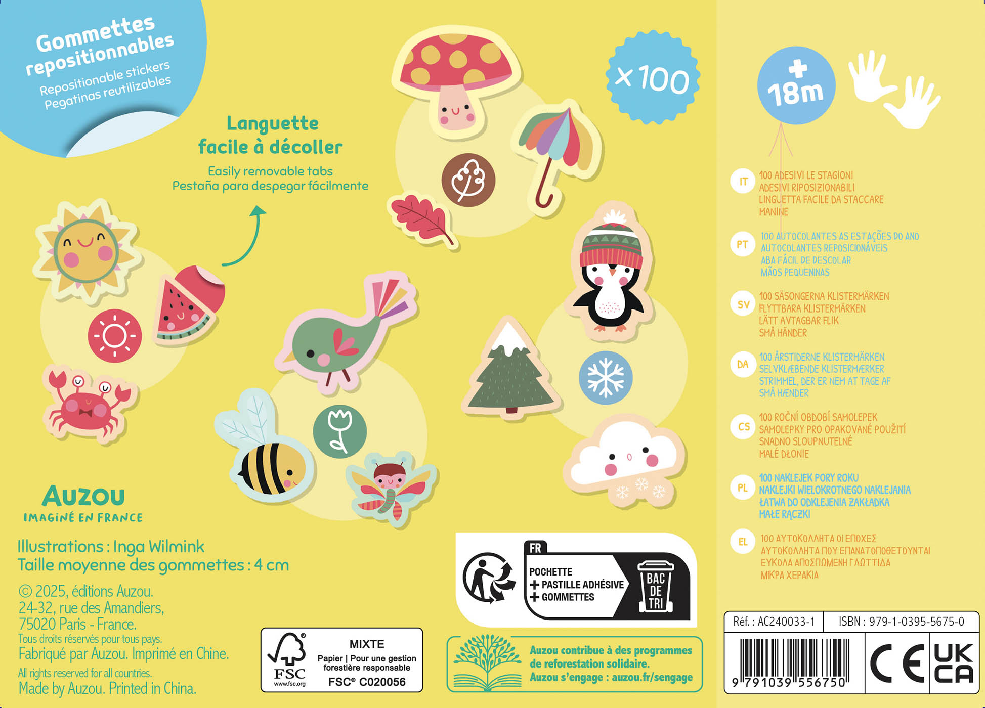 Ma Pochette De 100 Gommettes - Les 4 Saisons Ma Pochette De 100 Gommettes - Les 4 Saisons