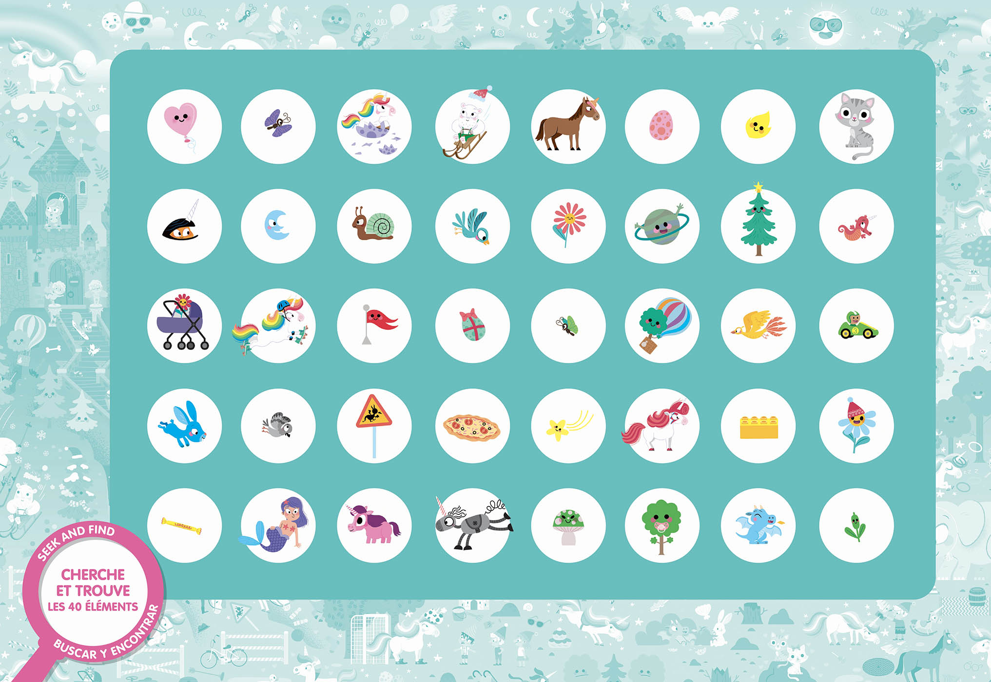Puzzle Cherche Et Trouve - Licornes